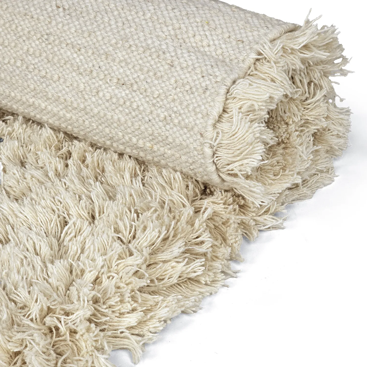Dywany shaggy - Fassale Hand Woven Wool Shaggy (krem)
