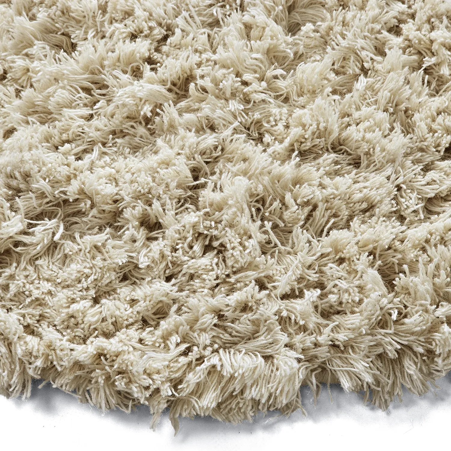 Okrągły dywan - Fassale Hand Woven Wool Shaggy (krem)