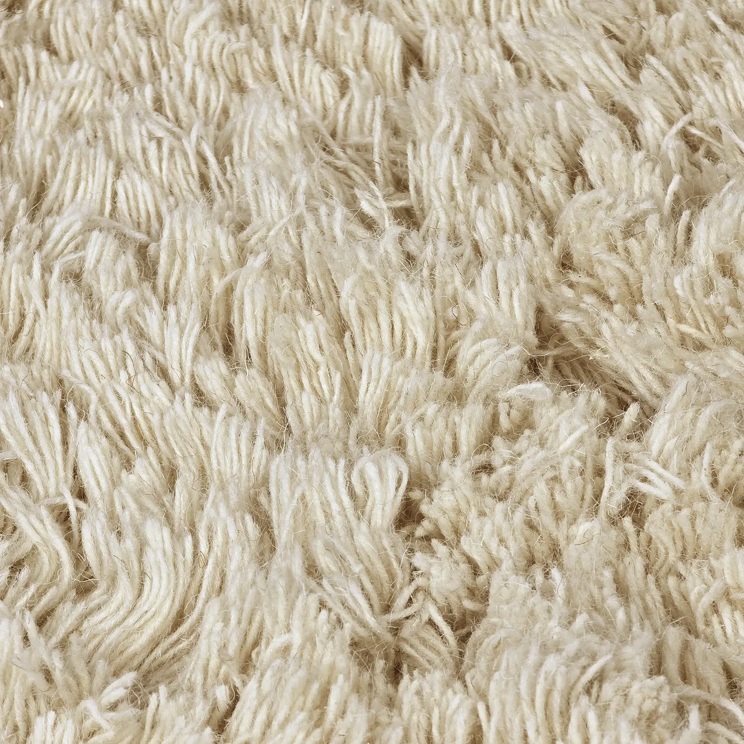 Okrągły dywan - Fassale Hand Woven Wool Shaggy (krem)