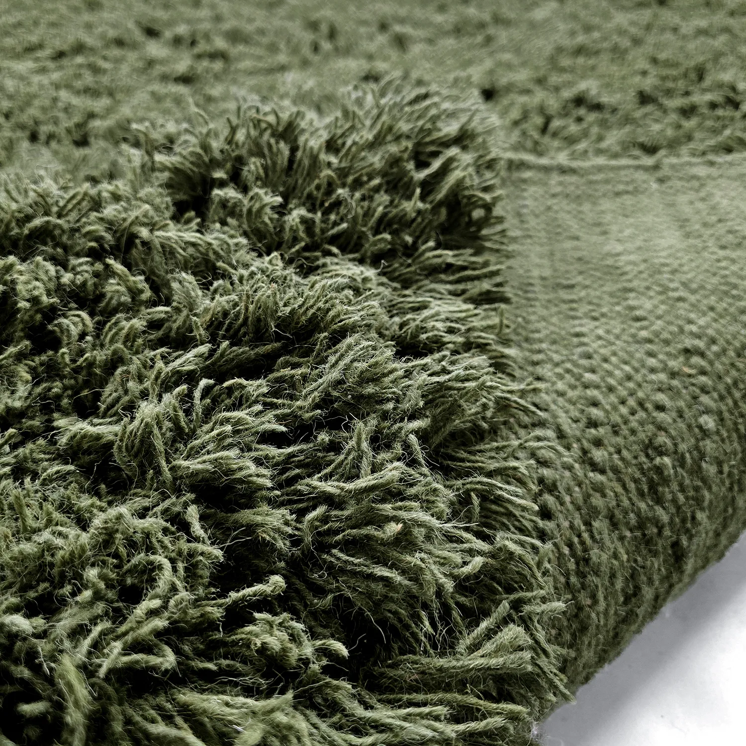 Dywany shaggy - Fassale Hand Woven Wool Shaggy (zieleń mchu)