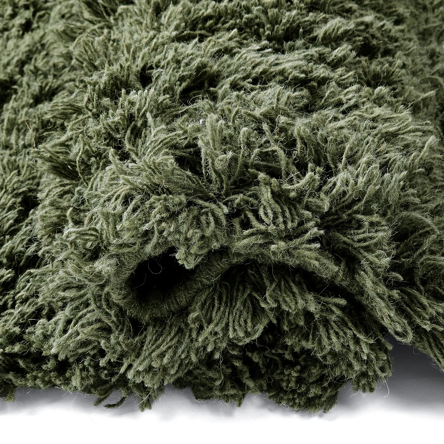Dywany shaggy - Fassale Hand Woven Wool Shaggy (zieleń mchu)