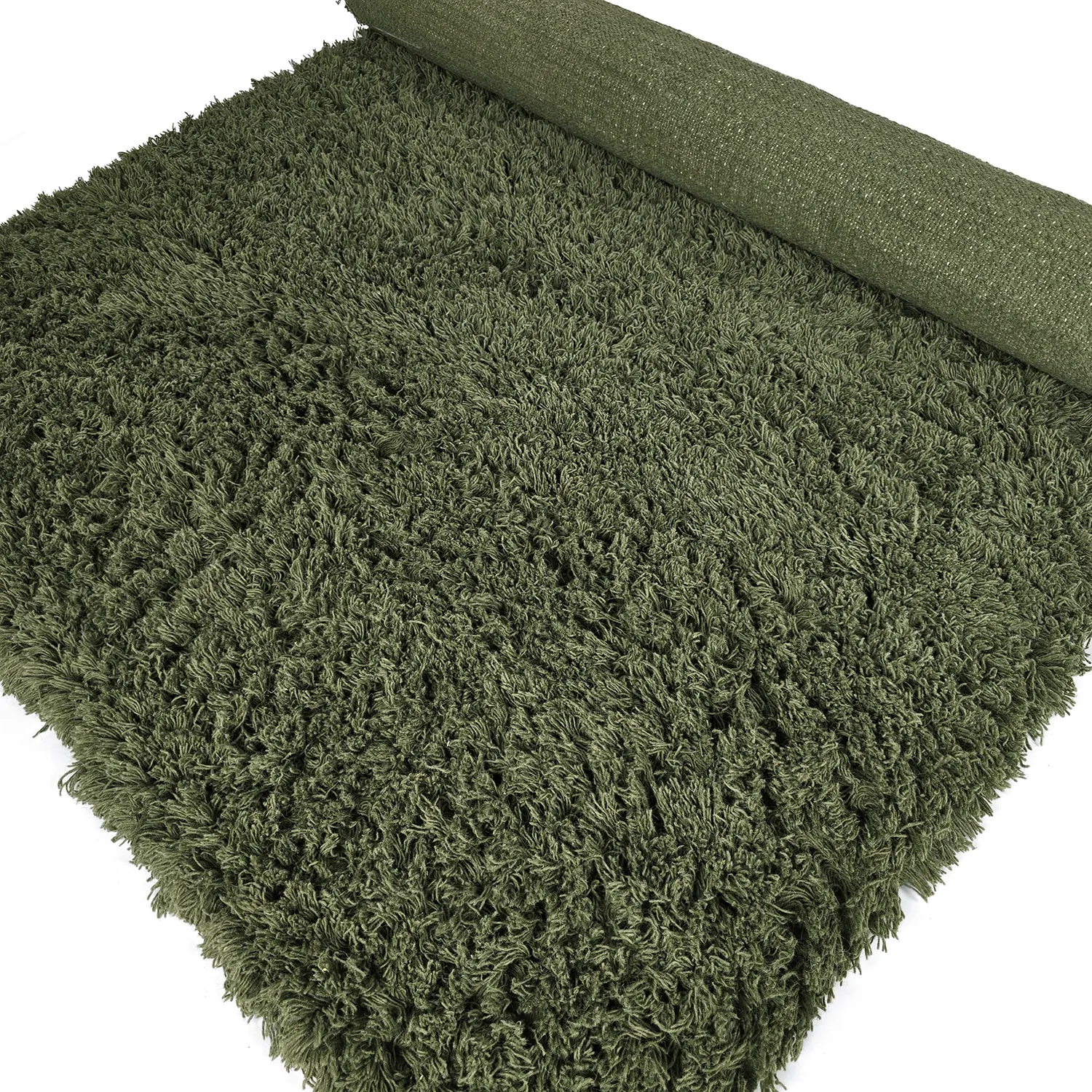 Dywany shaggy - Fassale Hand Woven Wool Shaggy (zieleń mchu)