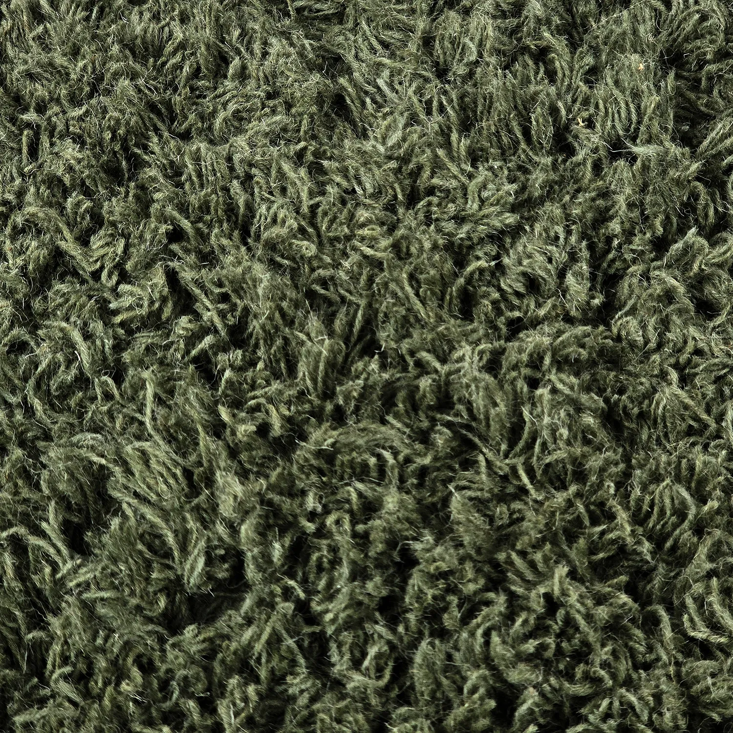 Okrągły dywan - Fassale Hand Woven Wool Shaggy (zieleń mchu)