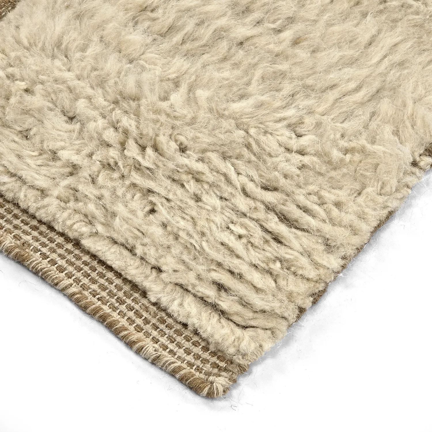 Dywany shaggy - Kiberg Hand Woven Wool Shaggy (krem)
