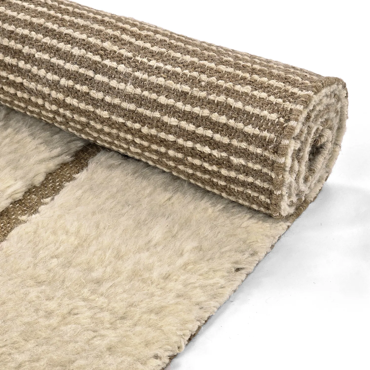 Dywany shaggy - Kiberg Hand Woven Wool Shaggy (krem)