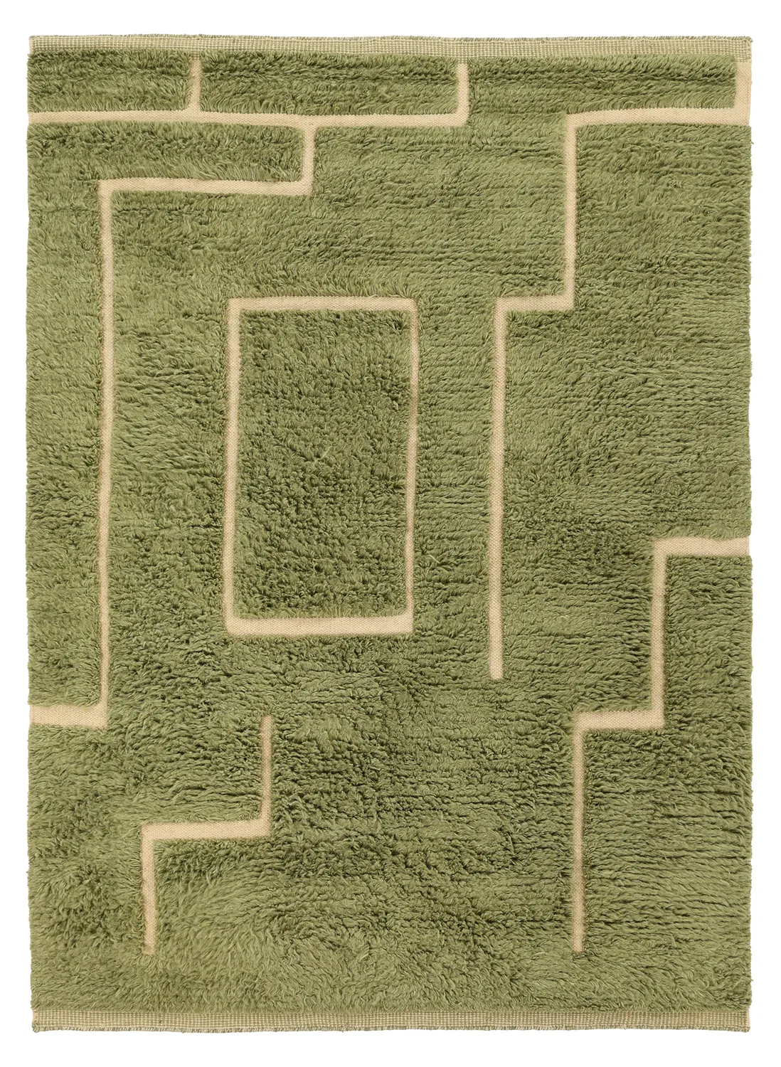 Dywany shaggy - Kiberg Hand Woven Wool Shaggy (zielony)