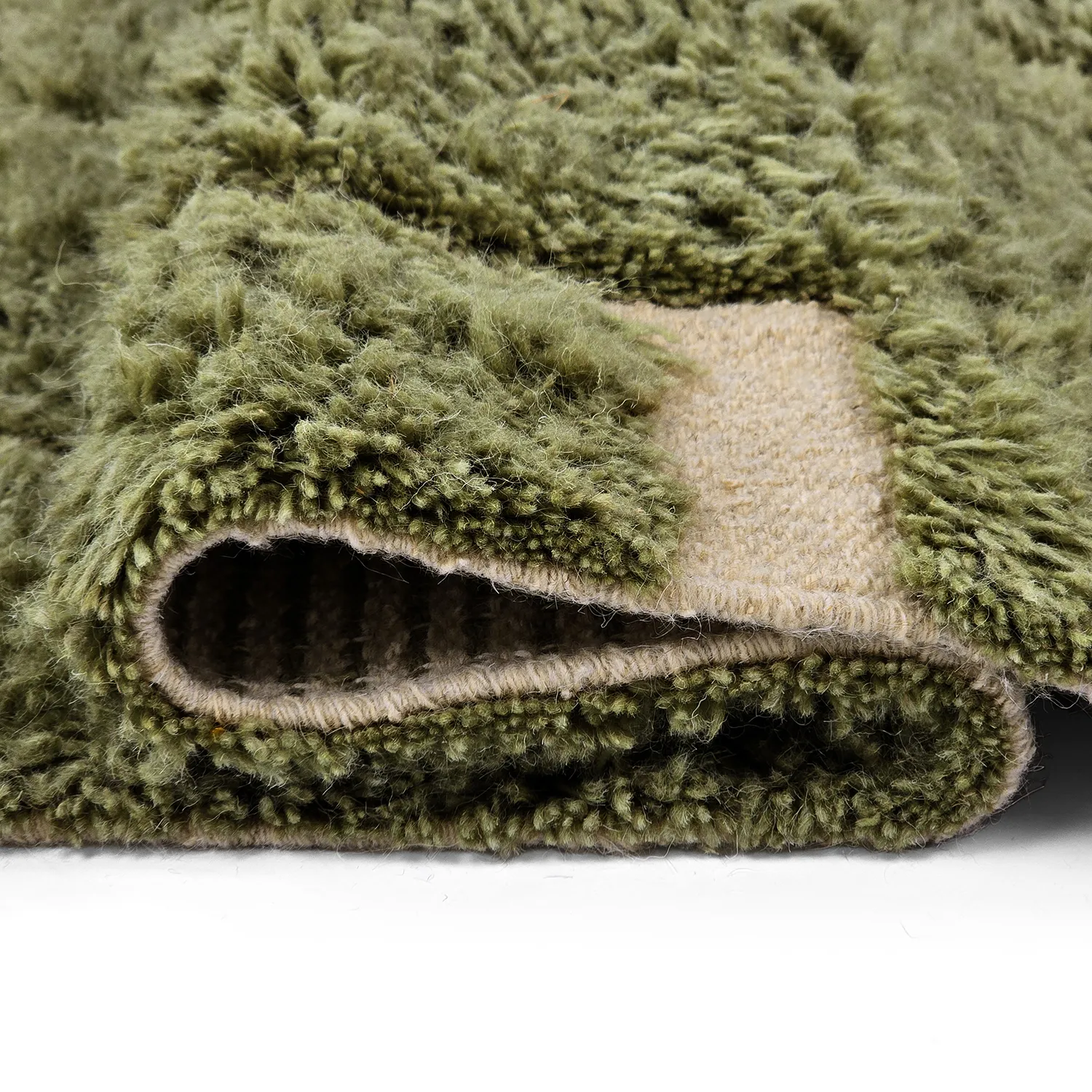 Dywany shaggy - Kiberg Hand Woven Wool Shaggy (zielony)