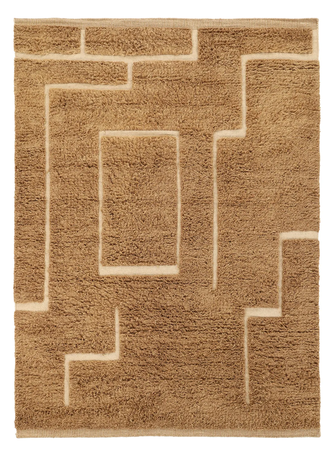 Dywany shaggy - Kiberg Hand Woven Wool Shaggy (beżowy)
