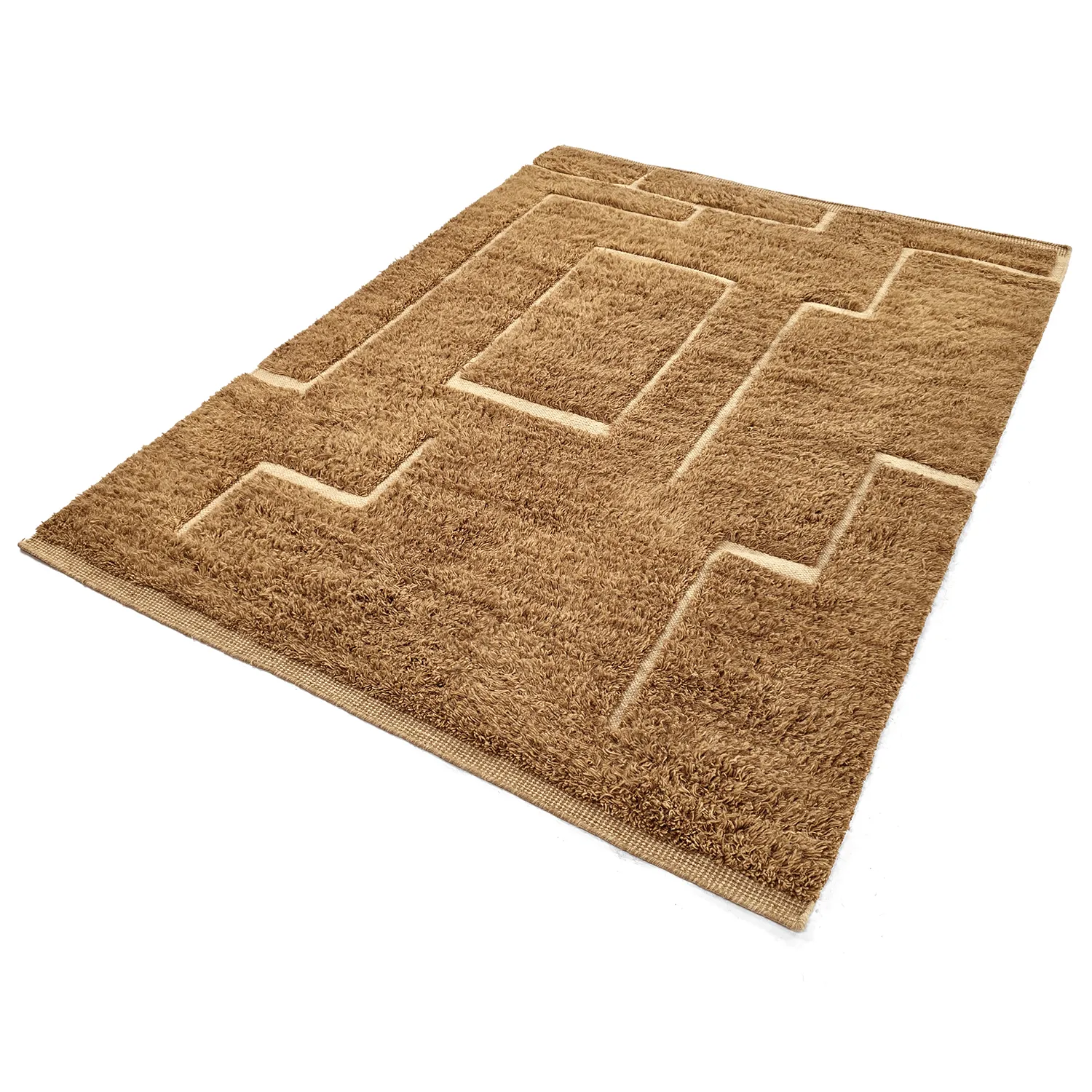 Dywany shaggy - Kiberg Hand Woven Wool Shaggy (beżowy)