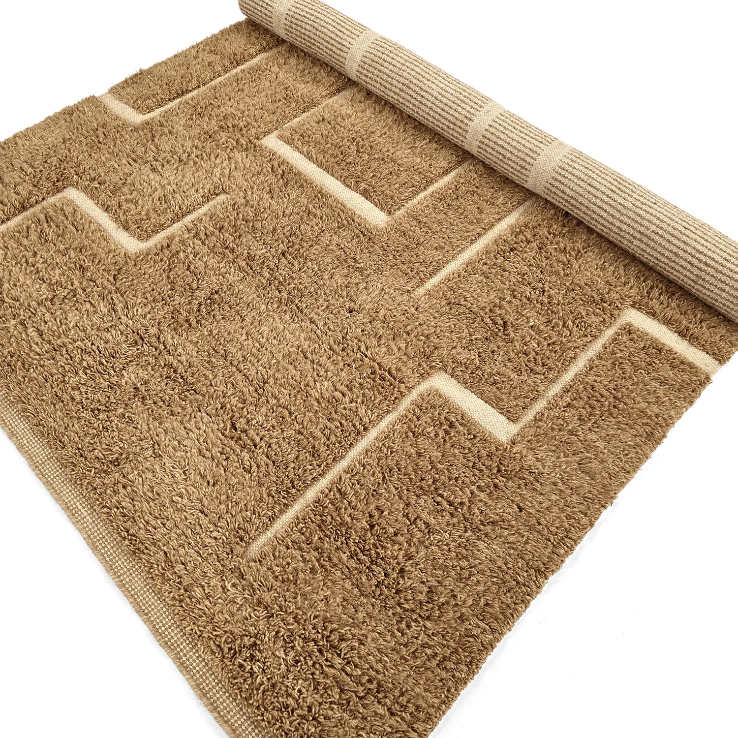 Dywany shaggy - Kiberg Hand Woven Wool Shaggy (beżowy)