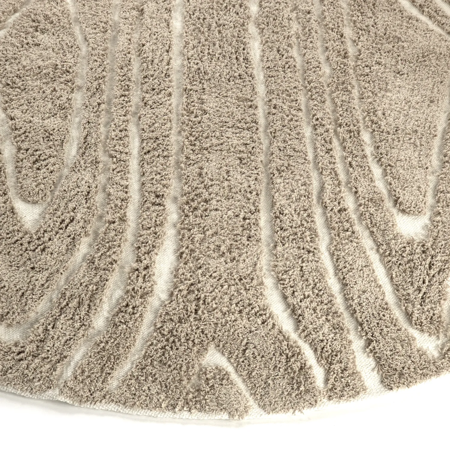 Okrągły dywan - Kindon Natural Cotton Shaggy (beżowy/biały)