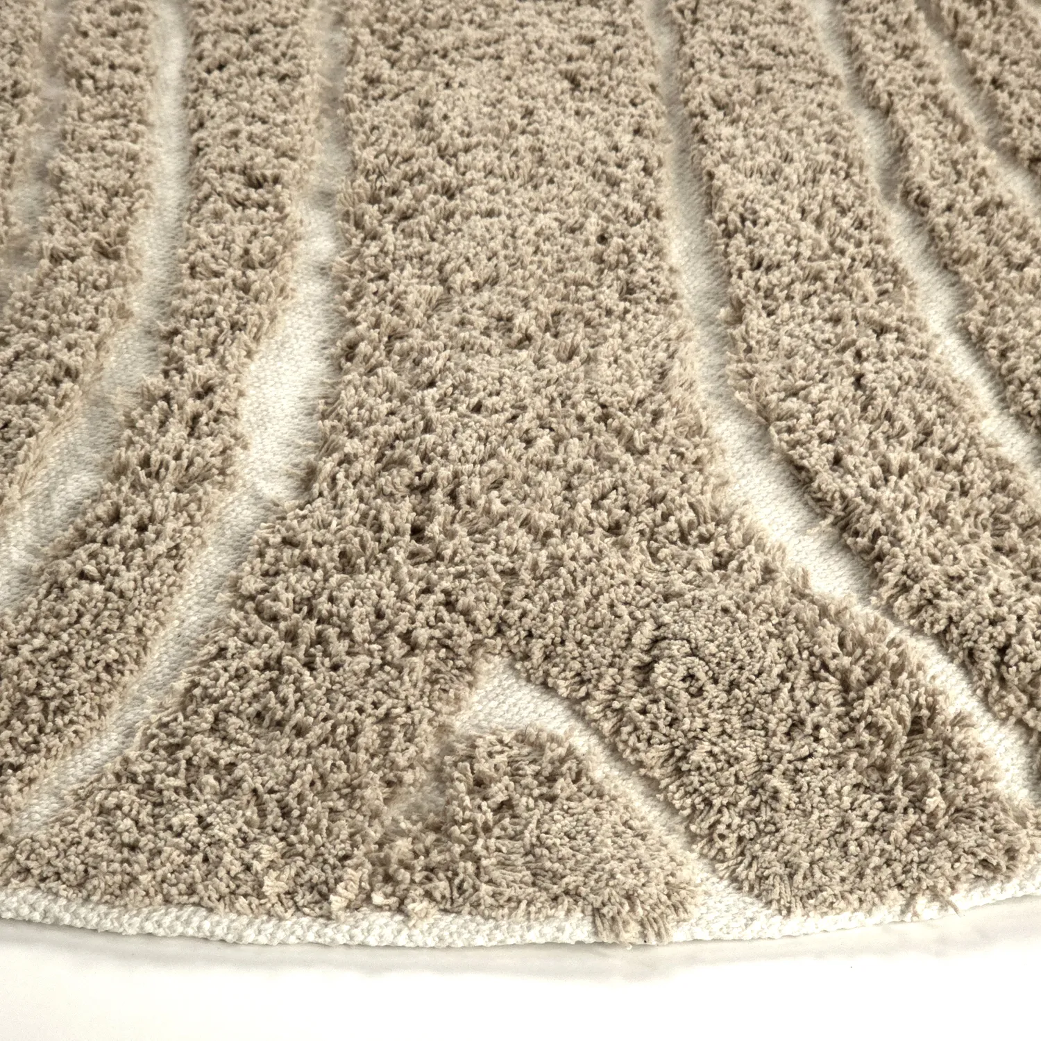 Okrągły dywan - Kindon Natural Cotton Shaggy (beżowy/biały)