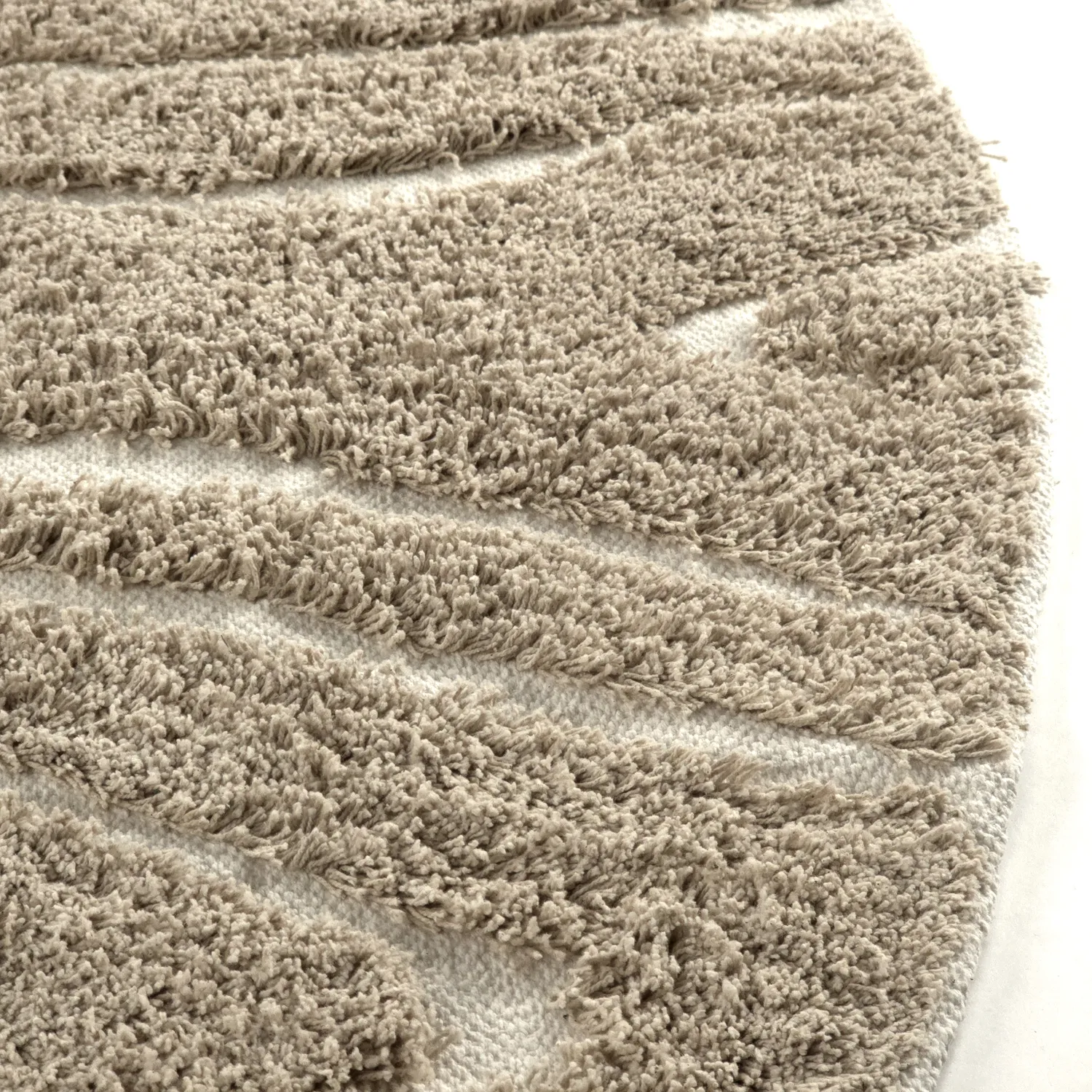 Okrągły dywan - Kindon Natural Cotton Shaggy (beżowy/biały)