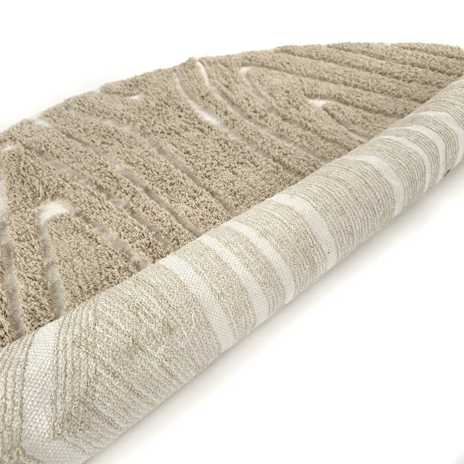 Okrągły dywan - Kindon Natural Cotton Shaggy (beżowy/biały)