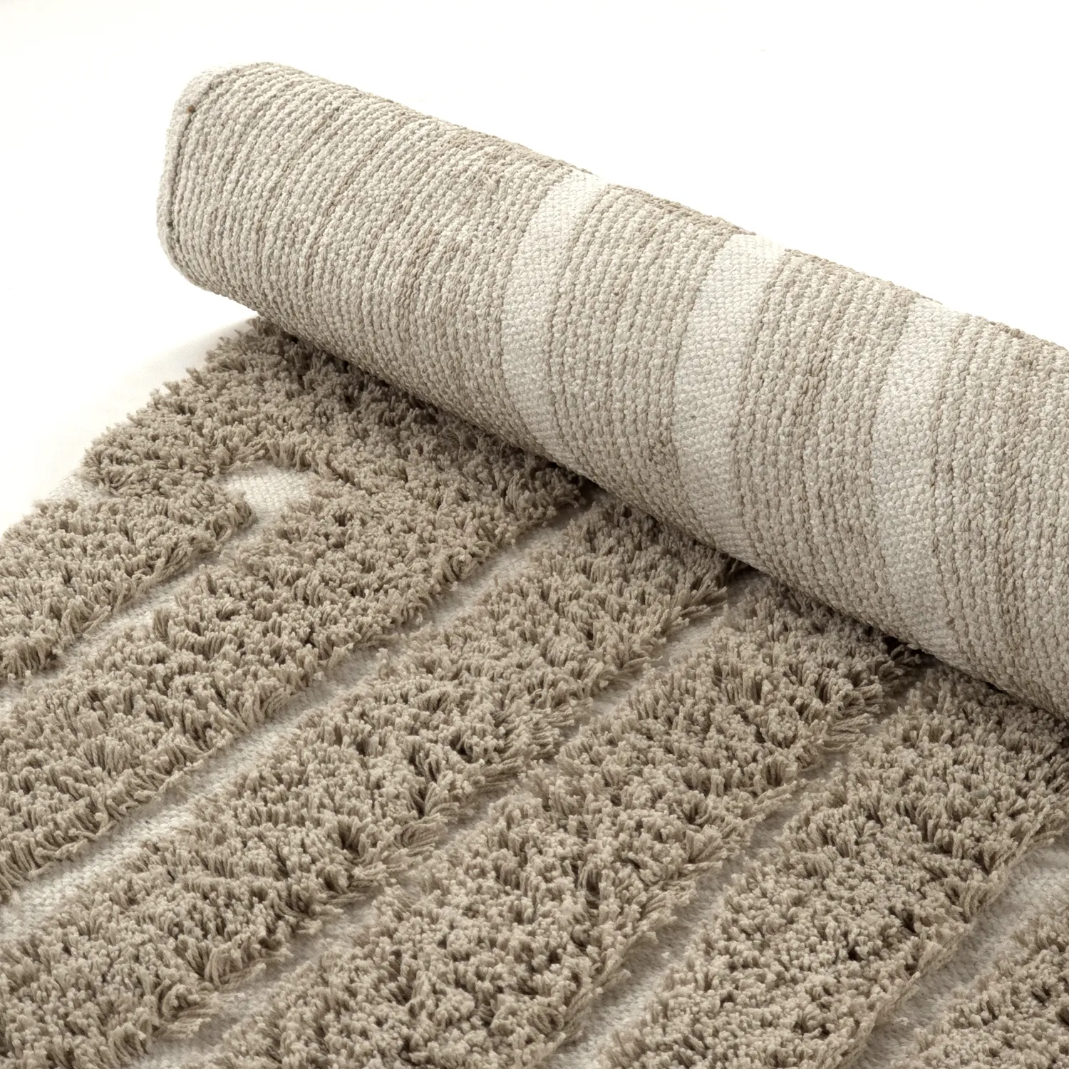 Okrągły dywan - Kindon Natural Cotton Shaggy (beżowy/biały)