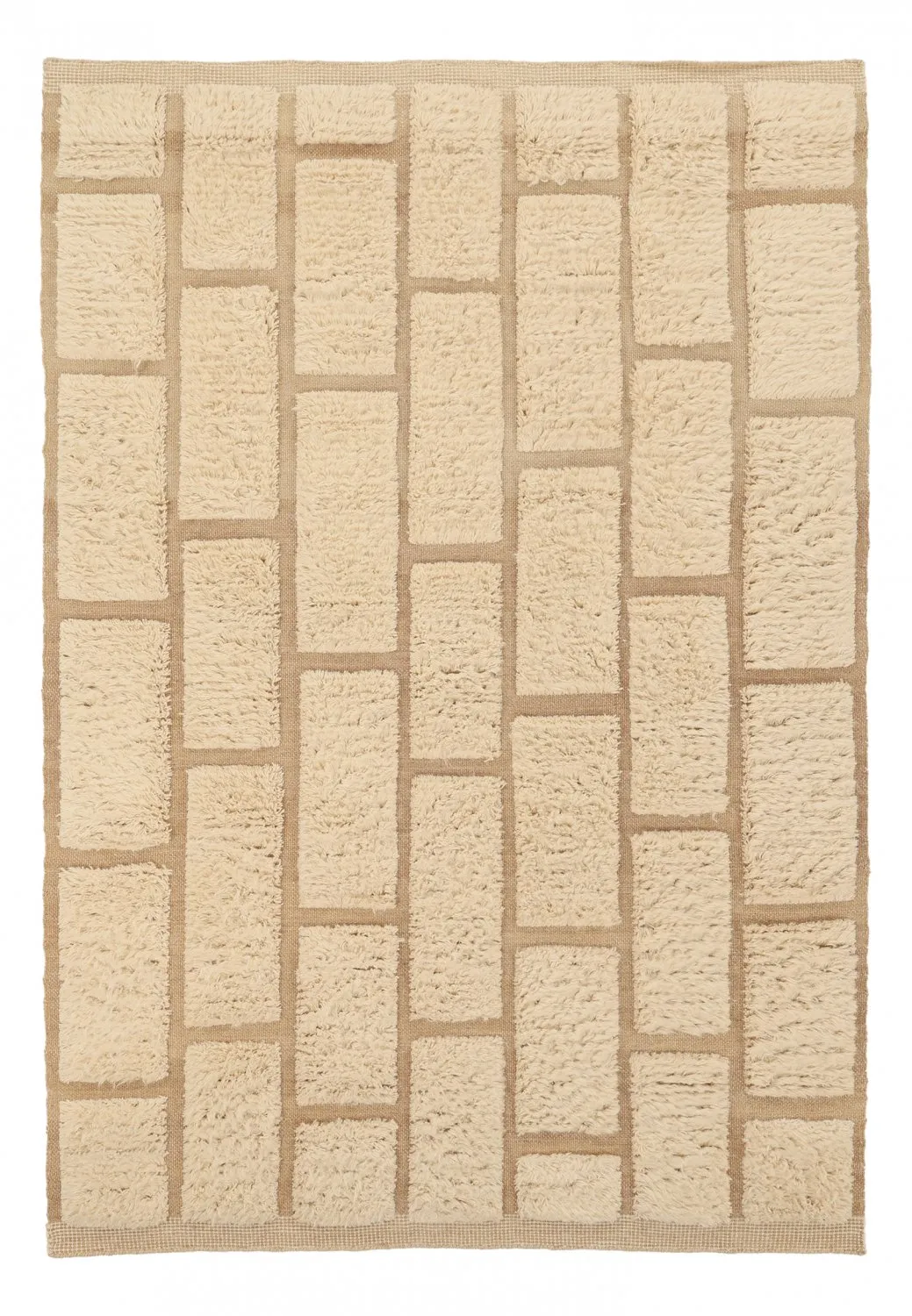 Dywany shaggy - Leknes Hand Woven Wool Shaggy (krem)