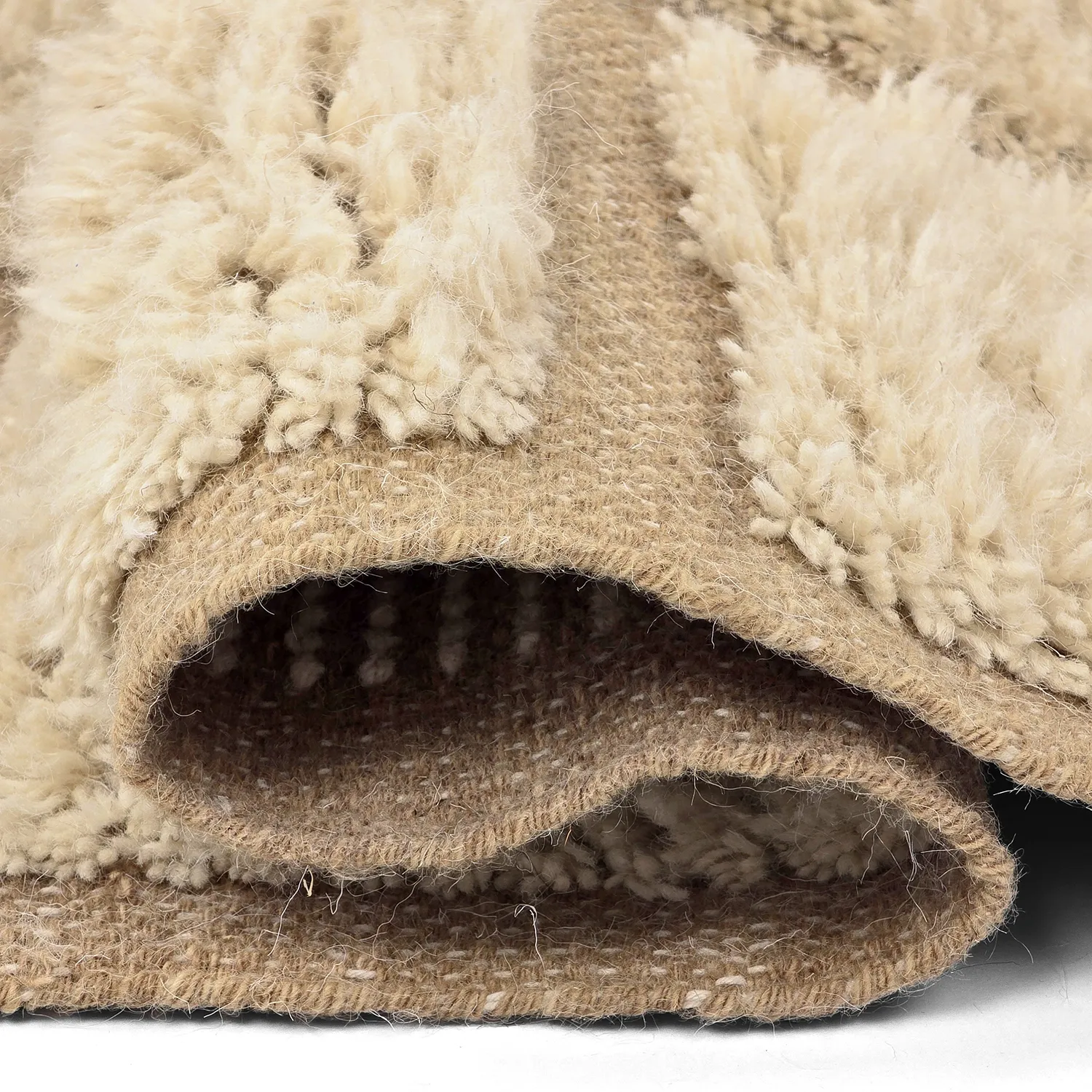 Dywany shaggy - Leknes Hand Woven Wool Shaggy (krem)