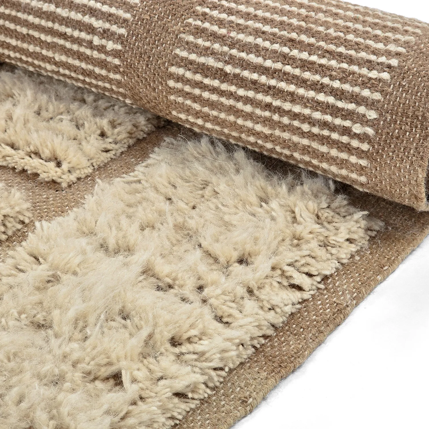 Dywany shaggy - Leknes Hand Woven Wool Shaggy (krem)