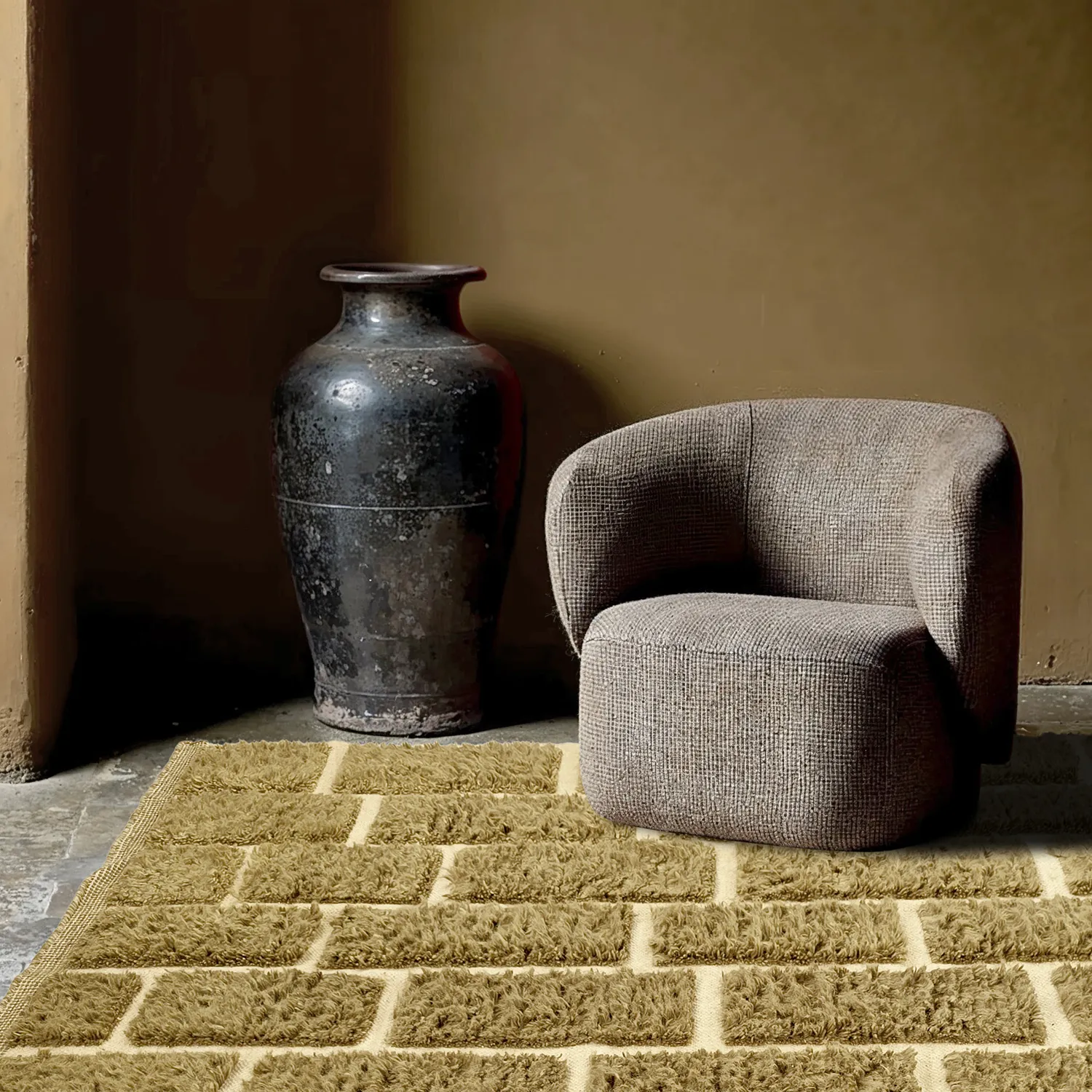Dywany shaggy - Leknes Hand Woven Wool Shaggy (zielony)