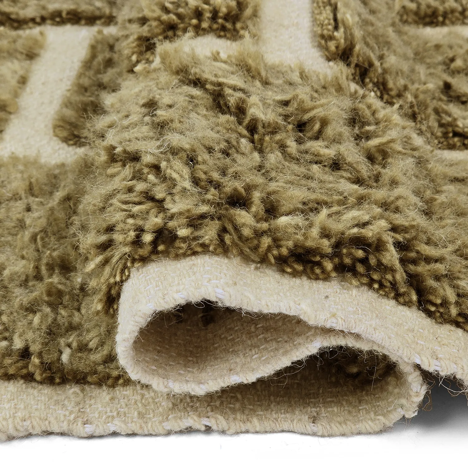 Dywany shaggy - Leknes Hand Woven Wool Shaggy (zielony)