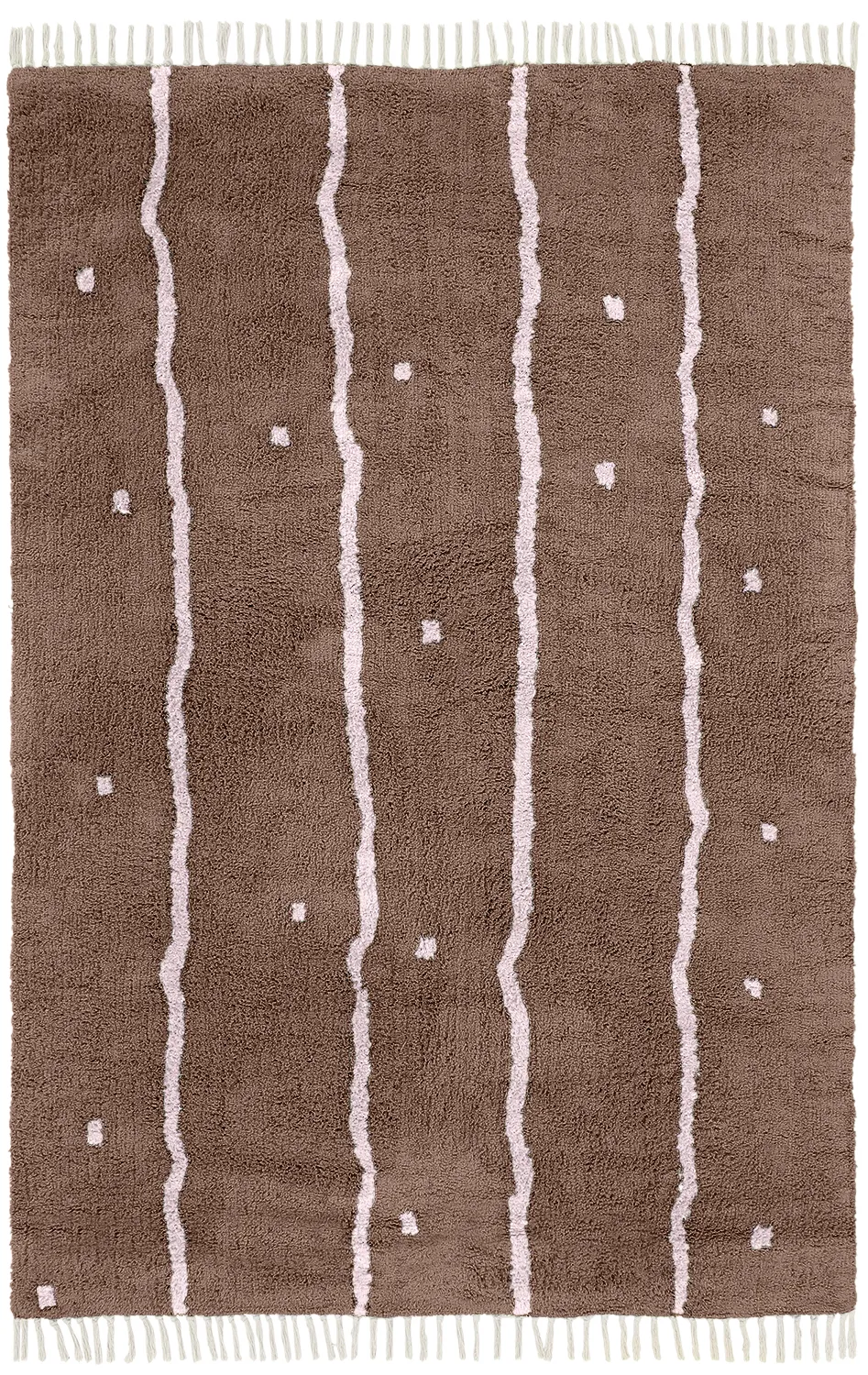 Dywany shaggy - Leora Natural Cotton Shaggy (brązowy/fioletowy)