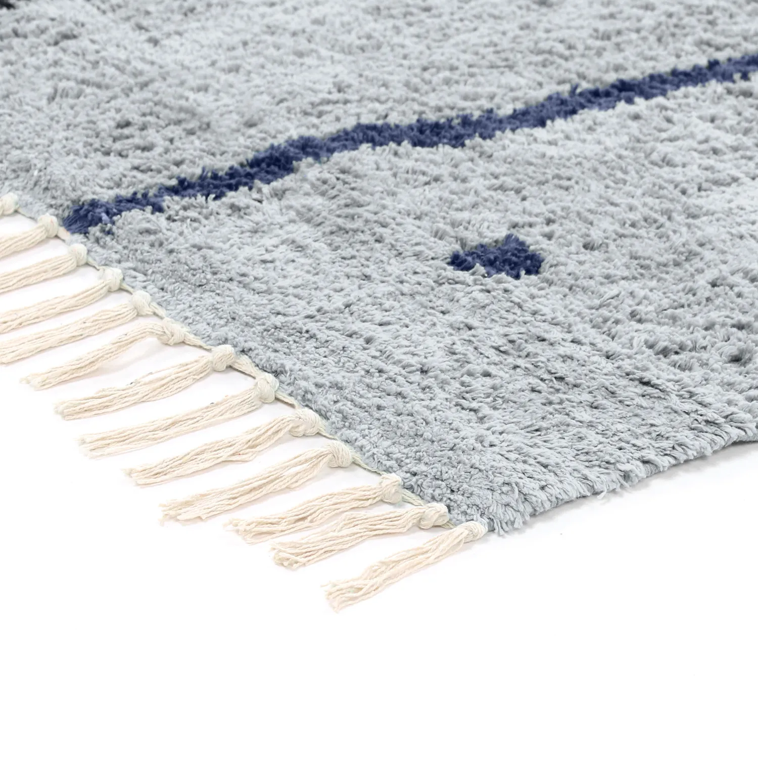 Dywany shaggy - Leora Natural Cotton Shaggy (szaro/niebieski)