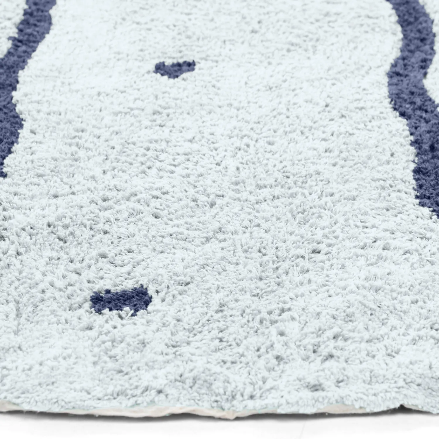 Okrągły dywan - Leora Natural Cotton Shaggy (szaro/niebieski)