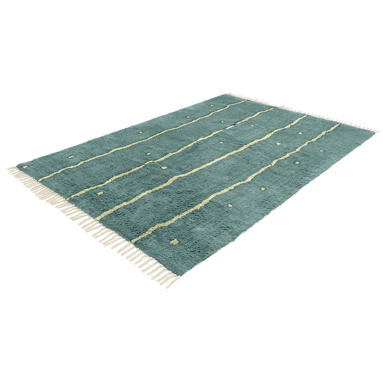 Dywany shaggy - Leora Natural Cotton Shaggy (zielony)