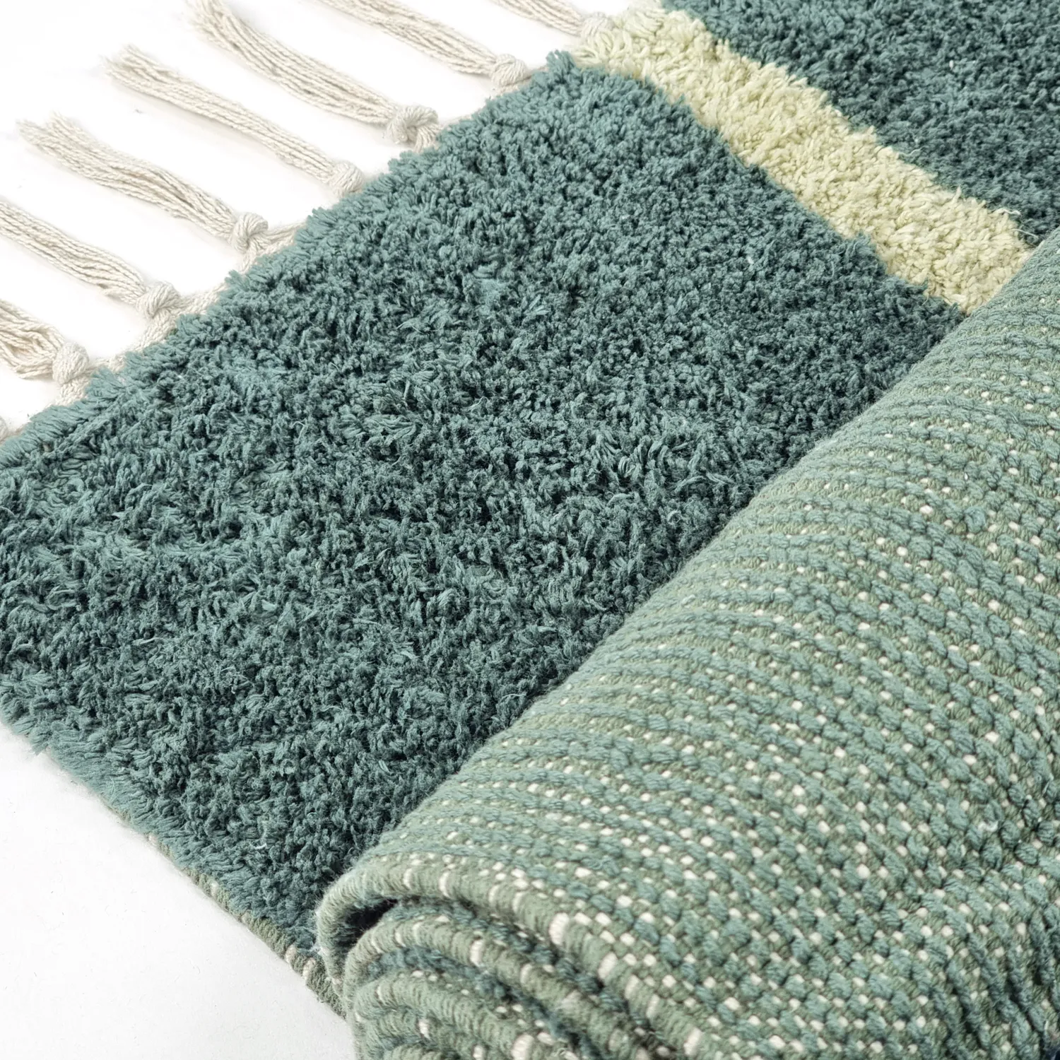 Dywany shaggy - Leora Natural Cotton Shaggy (zielony)
