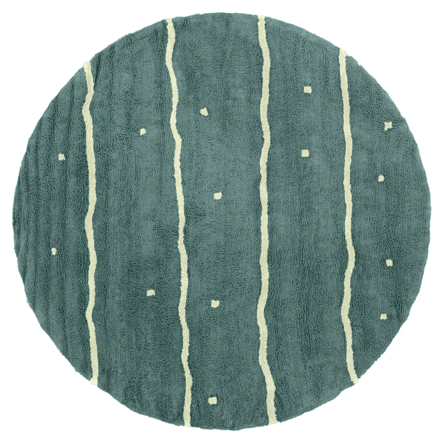 Okrągły dywan - Leora Natural Cotton Shaggy (zielony)