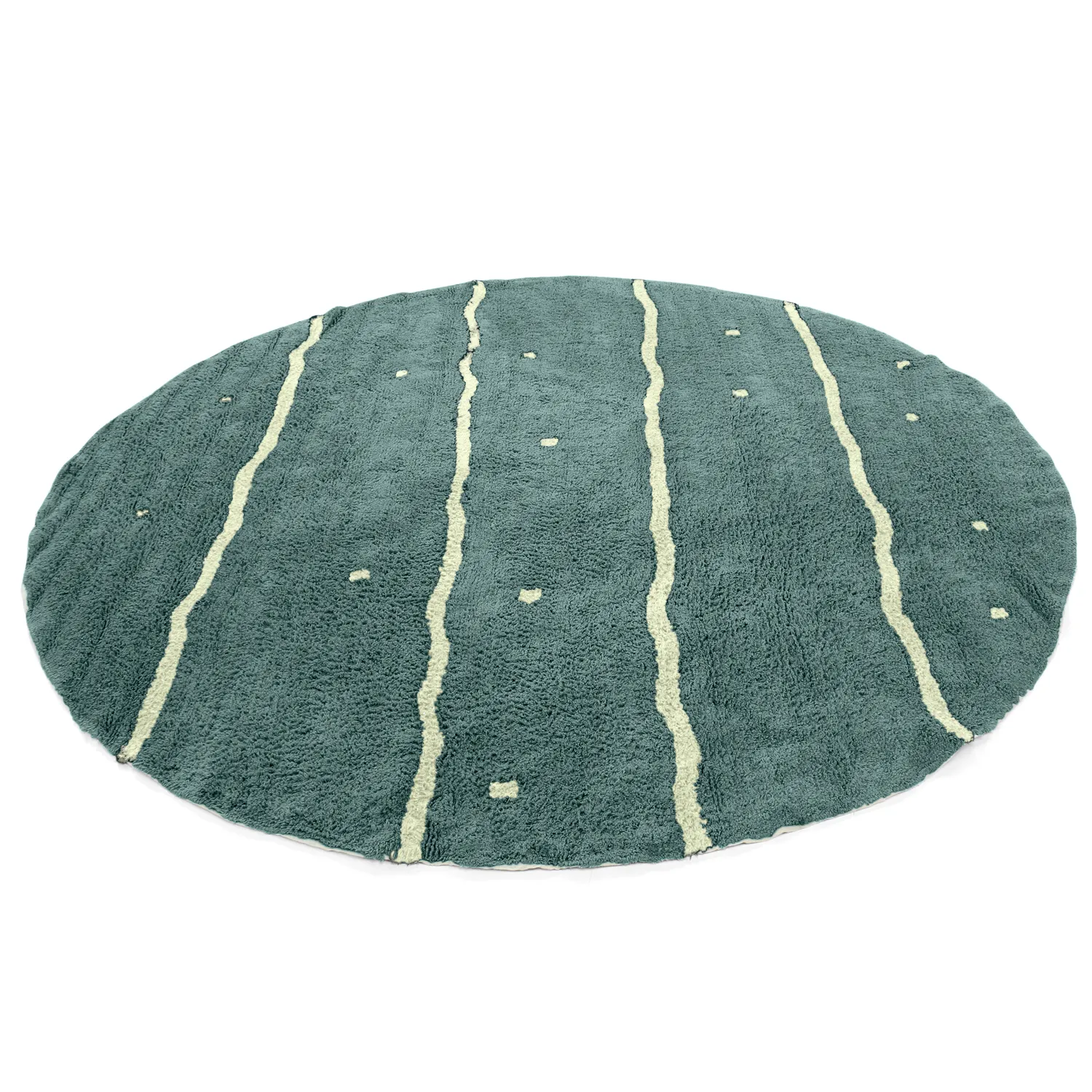 Okrągły dywan - Leora Natural Cotton Shaggy (zielony)