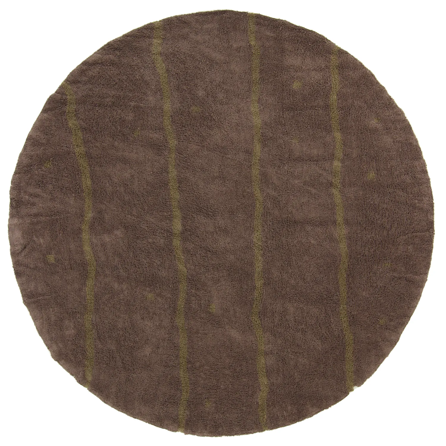 Okrągły dywan - Leora Natural Cotton Shaggy (brązowy/oliwkowy)