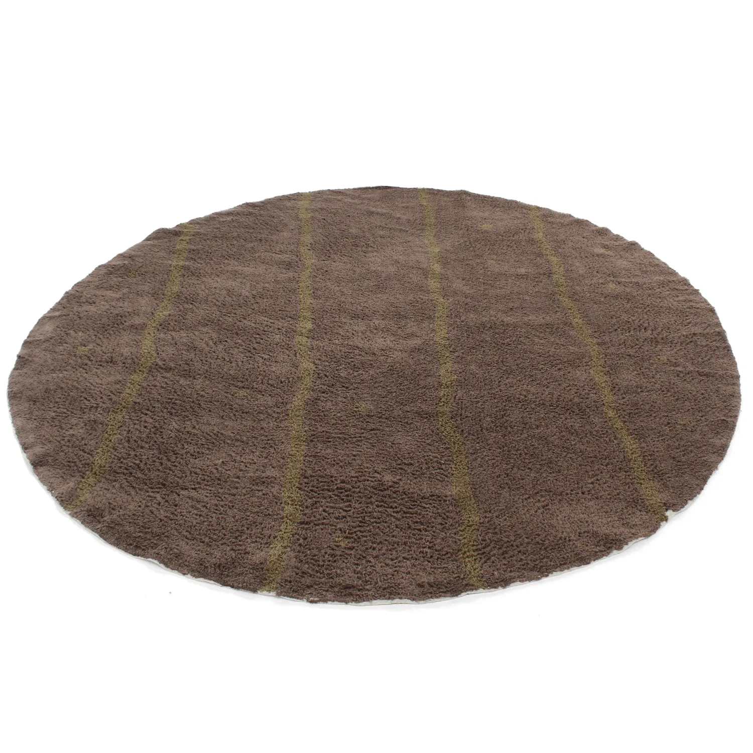 Okrągły dywan - Leora Natural Cotton Shaggy (brązowy/oliwkowy)
