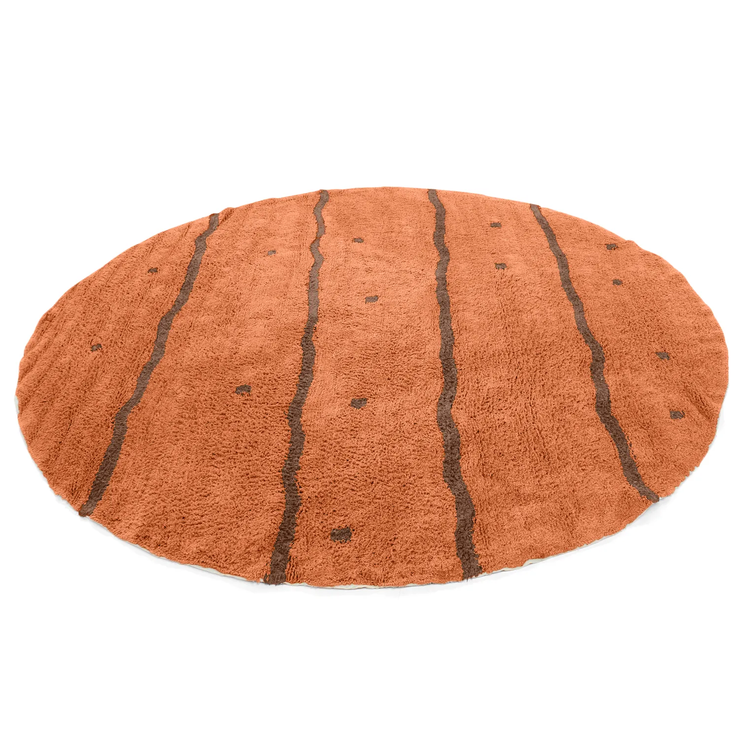 Okrągły dywan - Leora Natural Cotton Shaggy (pomarańczowy/brązowy)