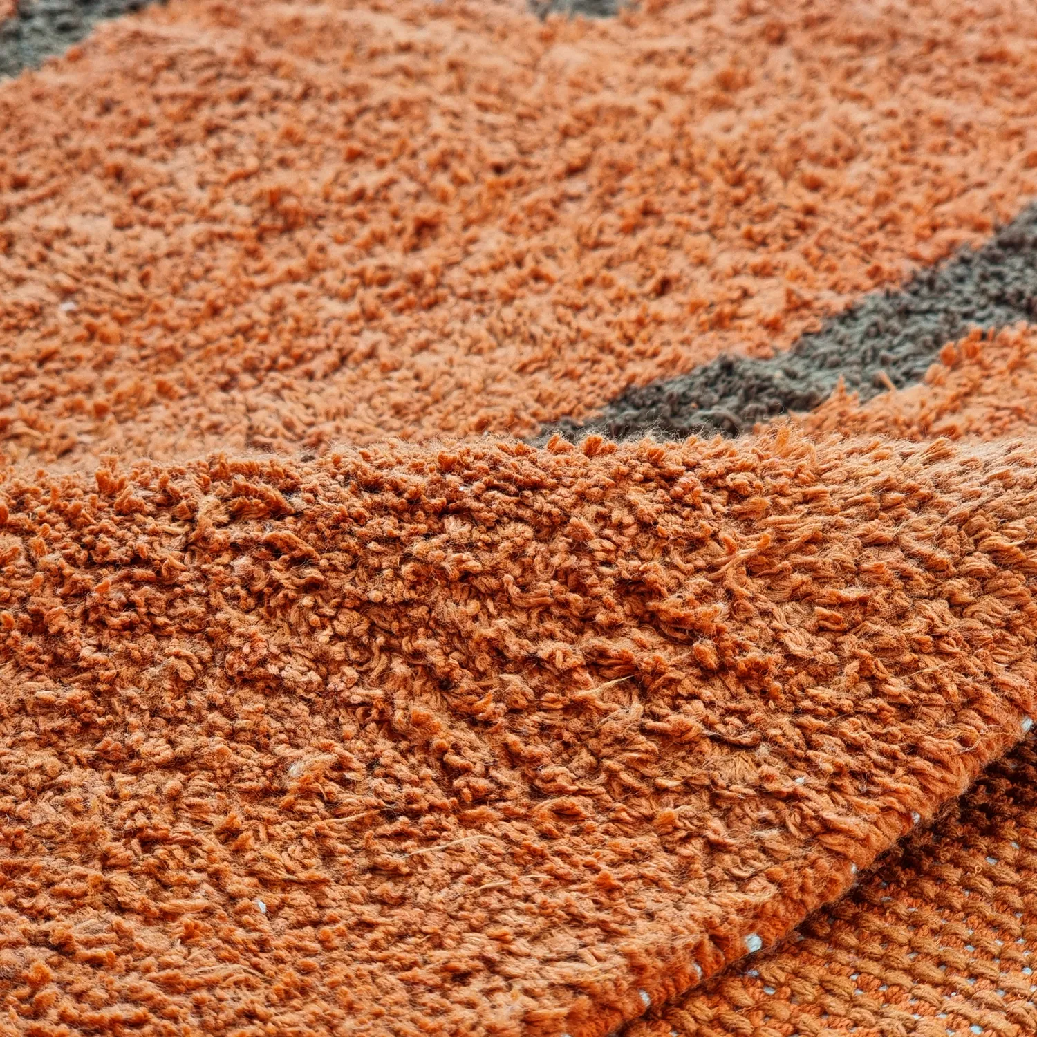 Okrągły dywan - Leora Natural Cotton Shaggy (pomarańczowy/brązowy)