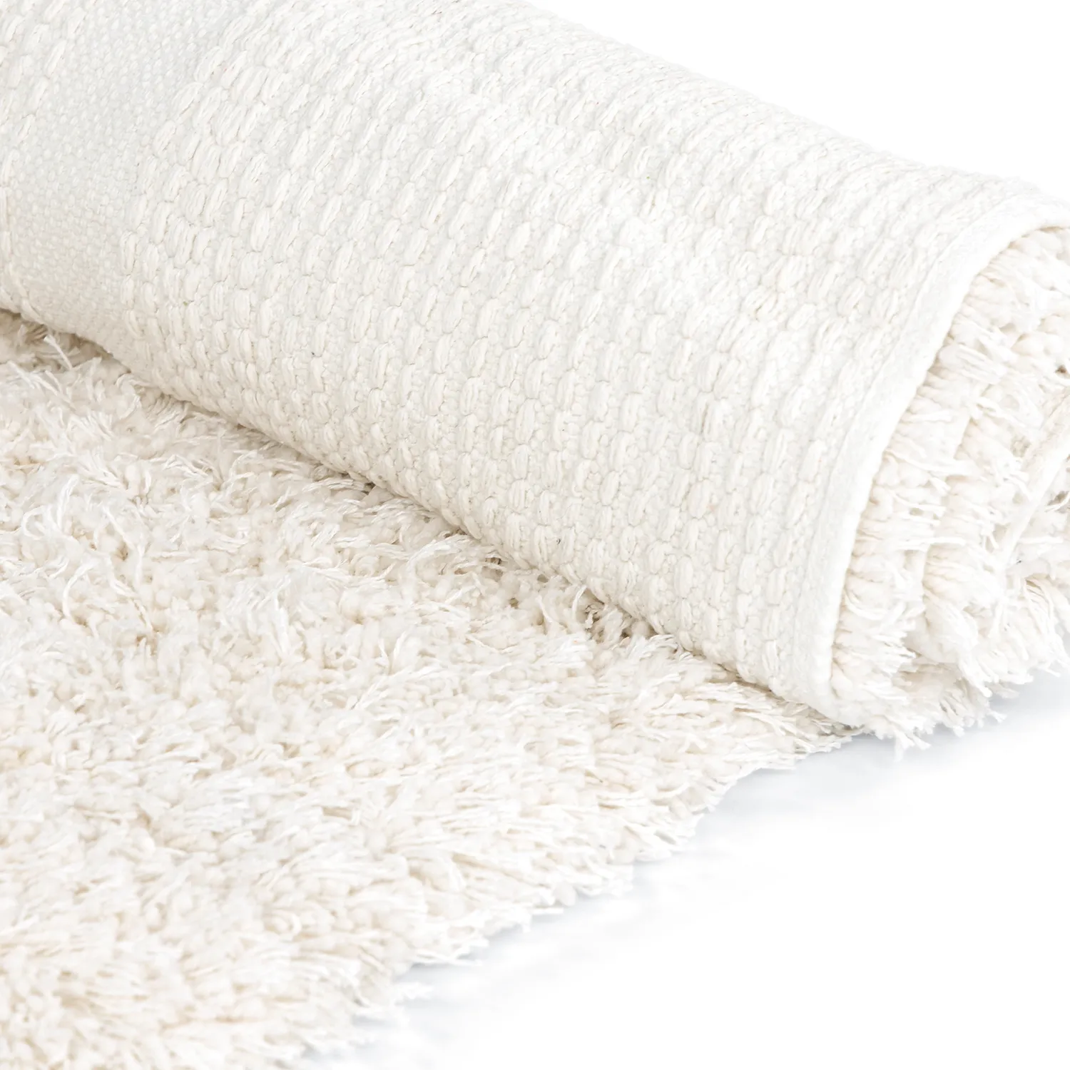 Dywany shaggy - Lindos Natural Cotton Shaggy (biały)