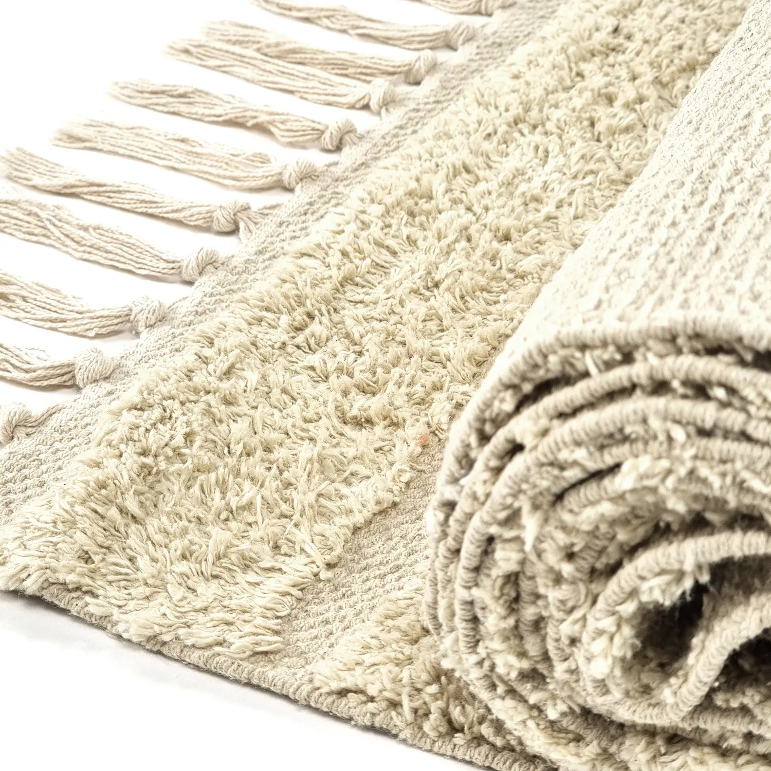 Dywany shaggy - Rani Natural Cotton Shaggy (beżowy)