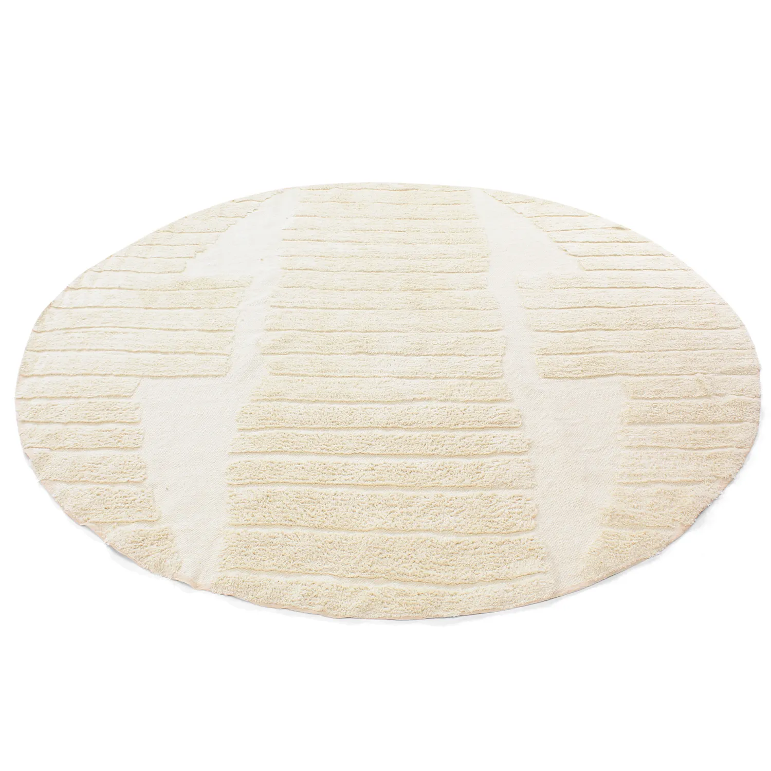 Okrągły dywan - Rani Natural Cotton Shaggy (beżowy)