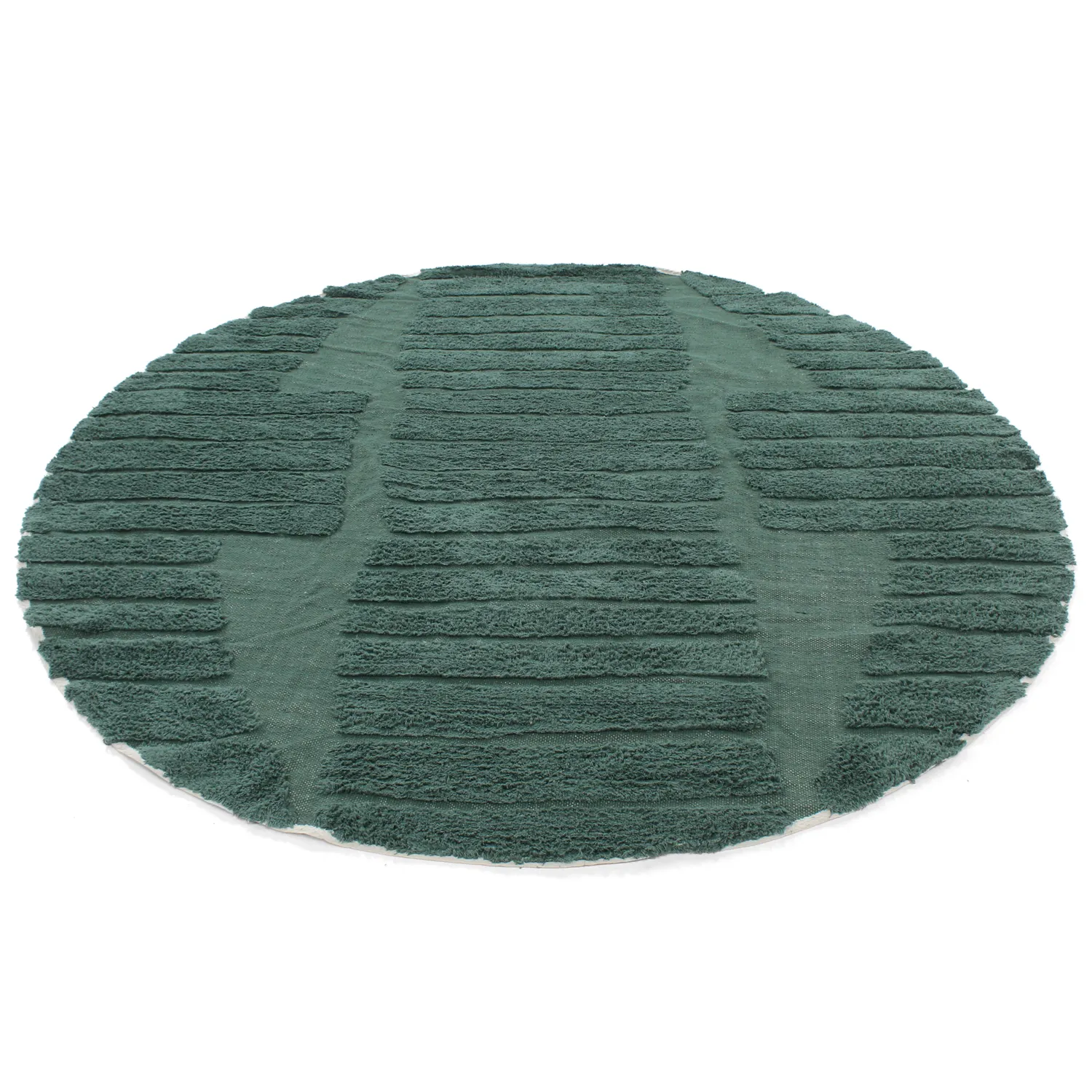 Okrągły dywan - Rani Natural Cotton Shaggy (zielony)