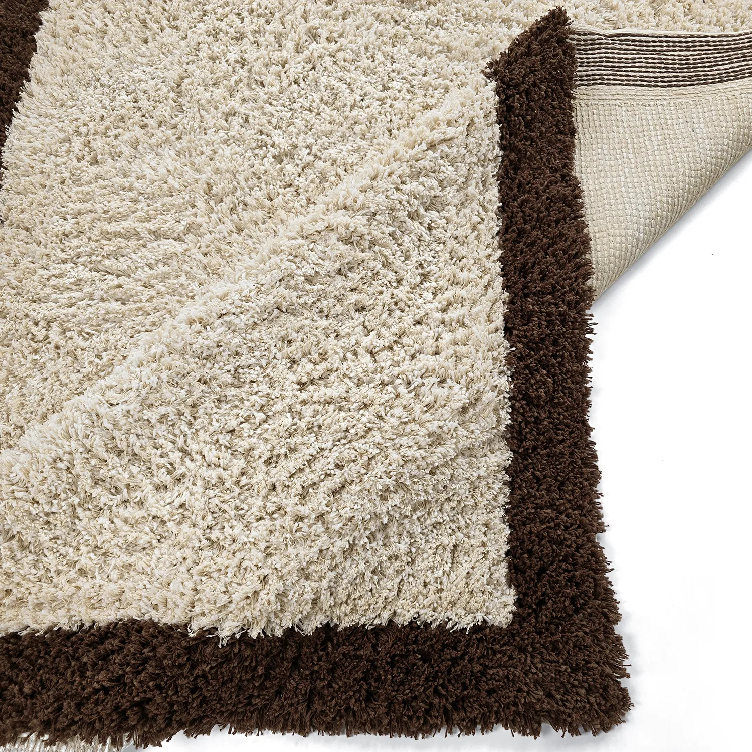 Dywany shaggy - Sagres Natural Cotton Shaggy (złamana biel/brązowy)