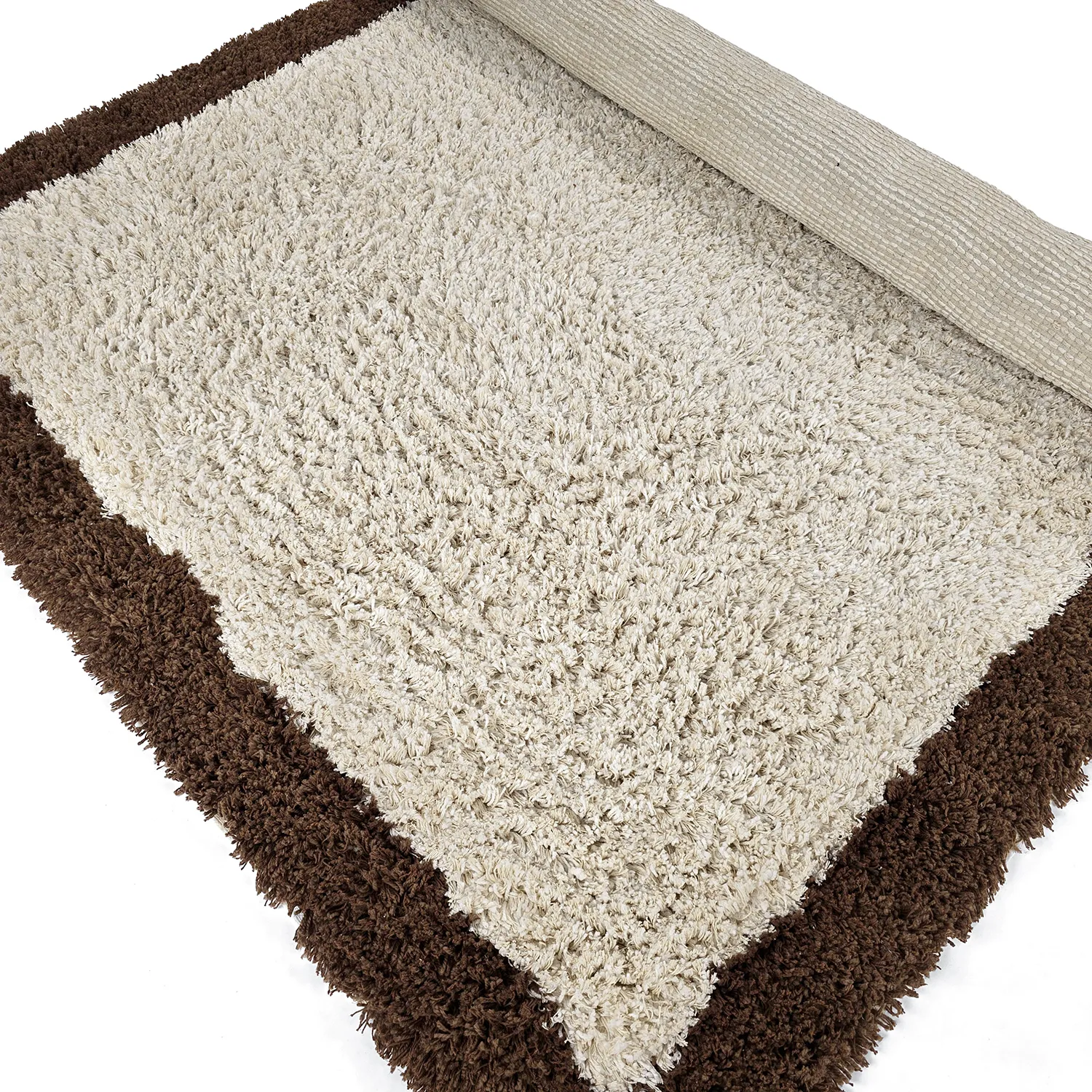 Dywany shaggy - Sagres Natural Cotton Shaggy (złamana biel/brązowy)
