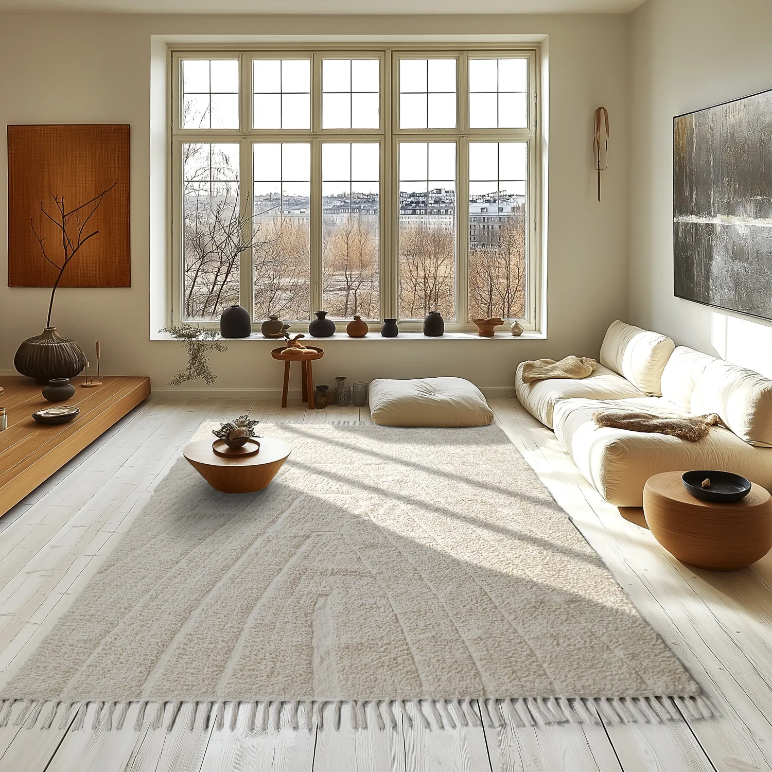 Dywany shaggy - Sivia Natural Cotton Shaggy (białawy)