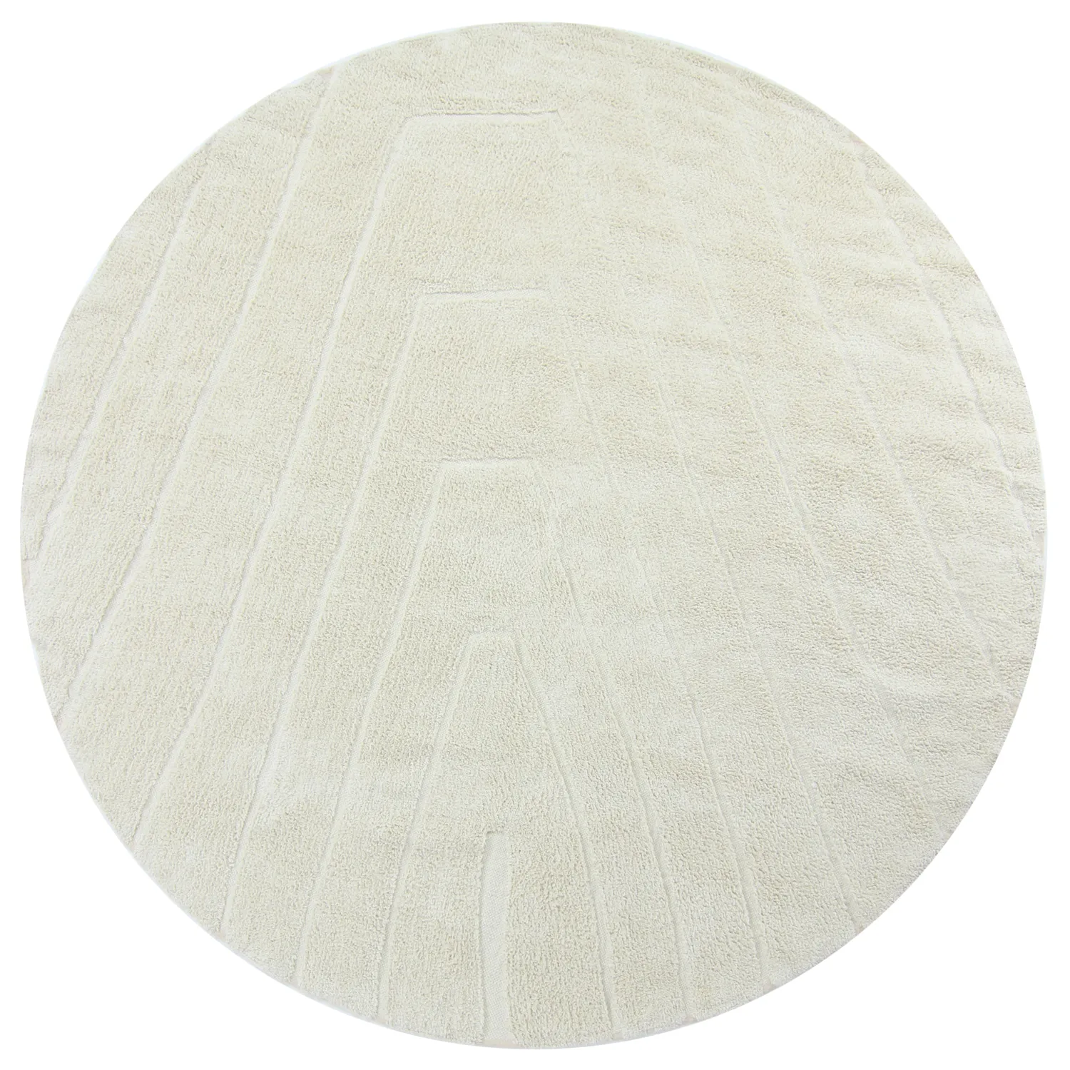 Okrągły dywan - Sivia Natural Cotton Shaggy (białawy)