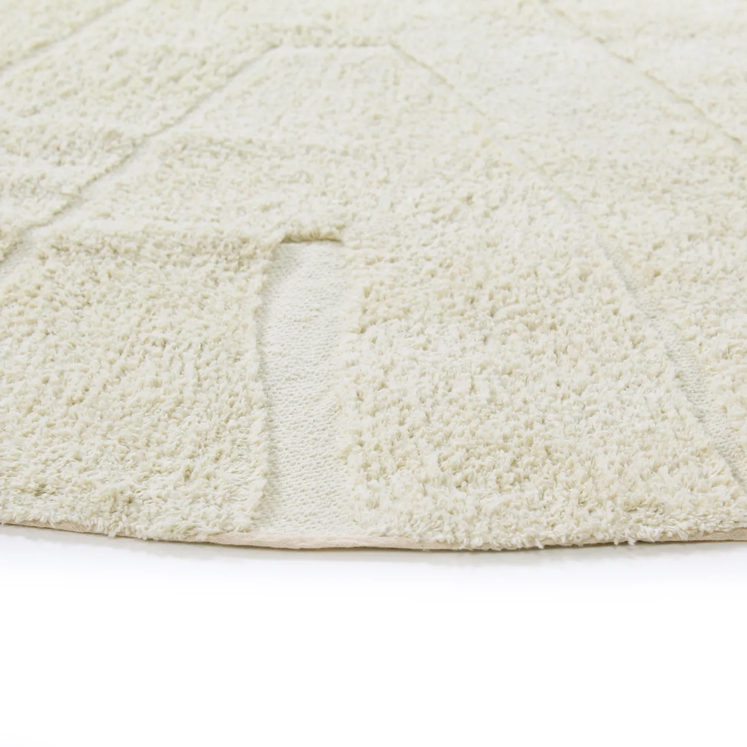 Okrągły dywan - Sivia Natural Cotton Shaggy (białawy)