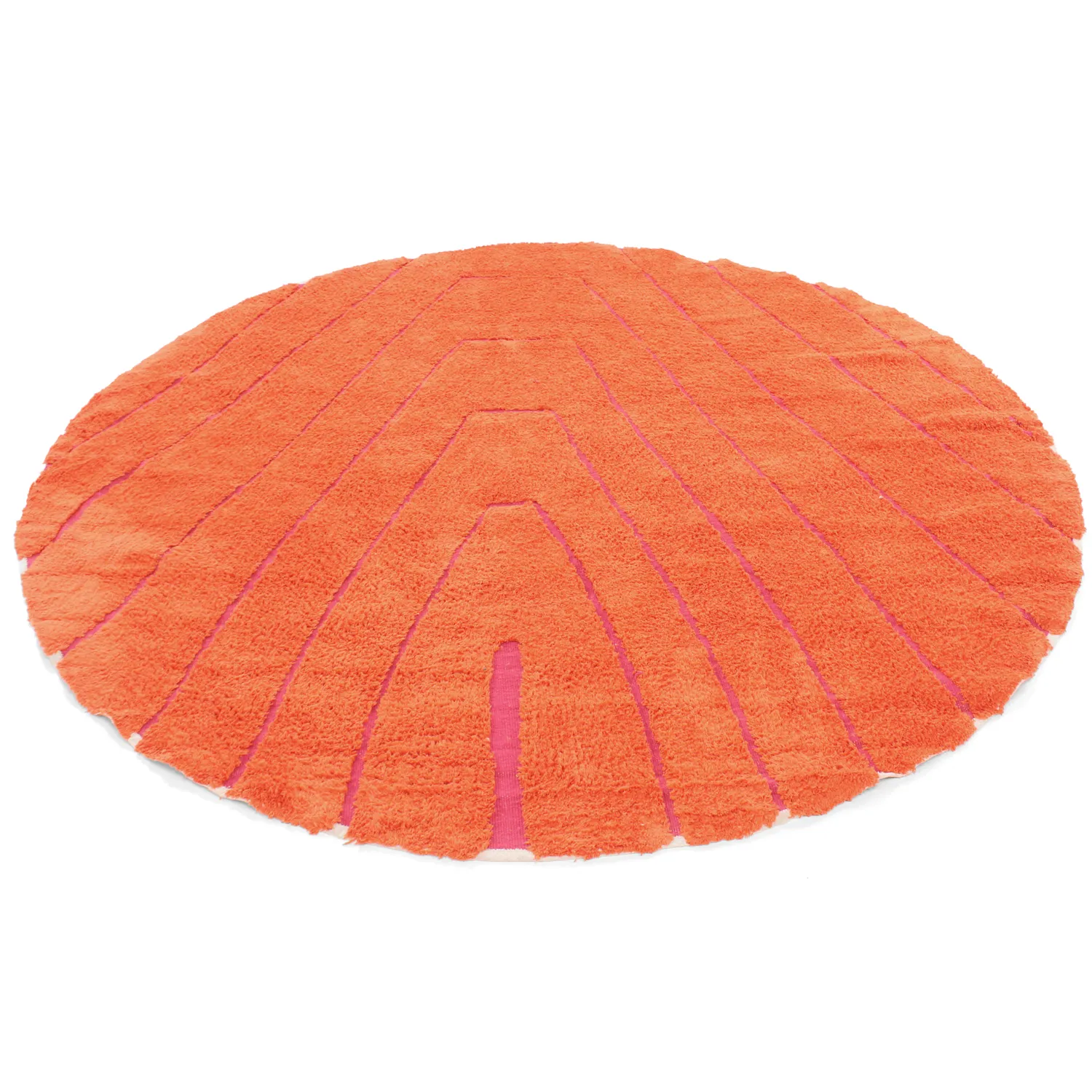 Okrągły dywan - Sivia Natural Cotton Shaggy (czerwony/pomarańczowy)