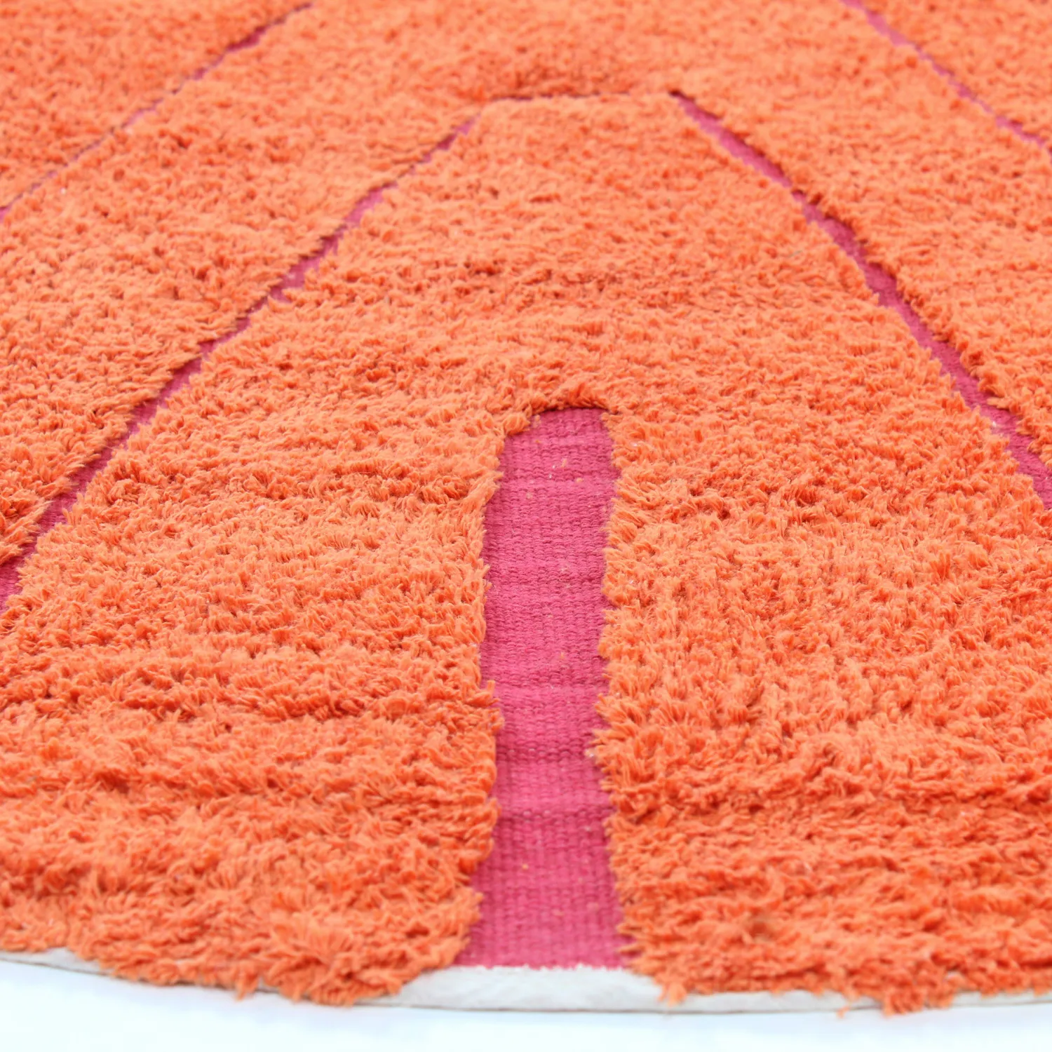 Okrągły dywan - Sivia Natural Cotton Shaggy (czerwony/pomarańczowy)