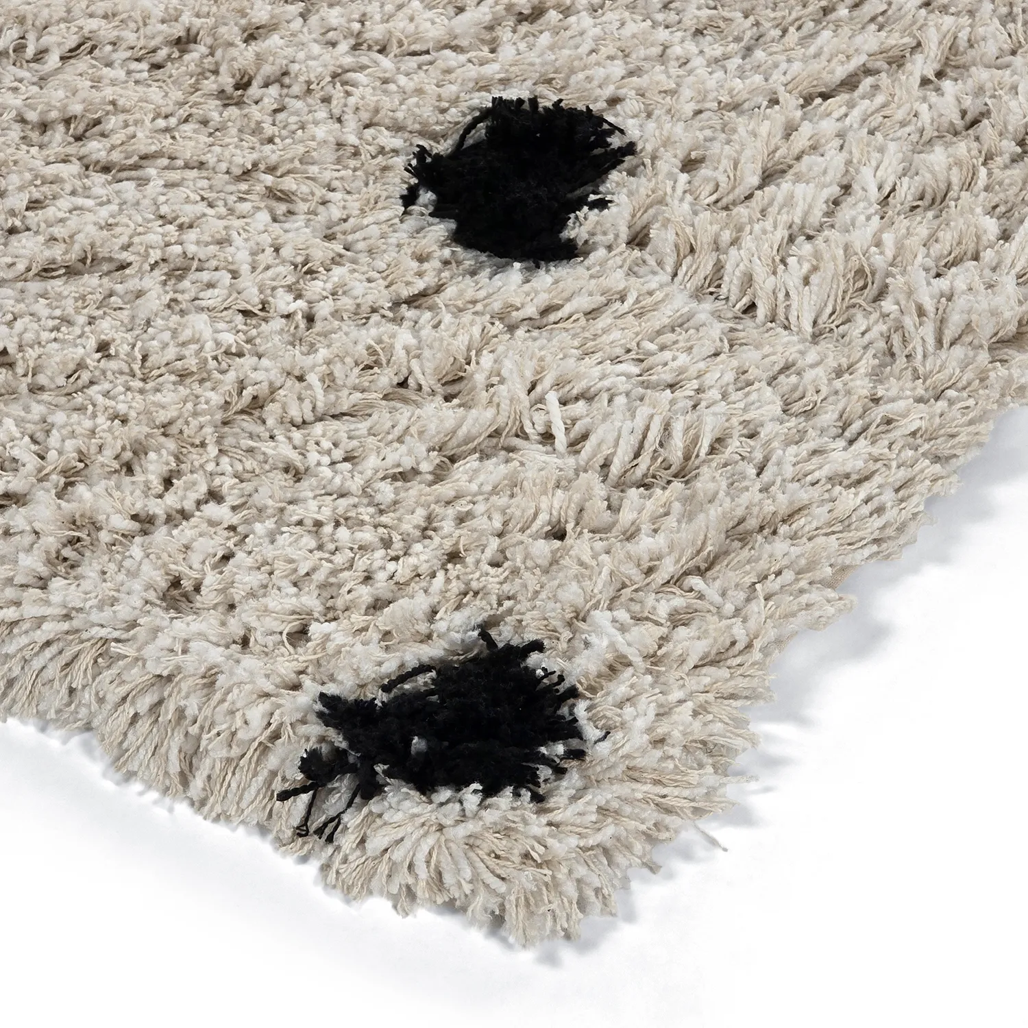 Dywany shaggy - Soria Natural Cotton Shaggy (złamana biel/czarny)