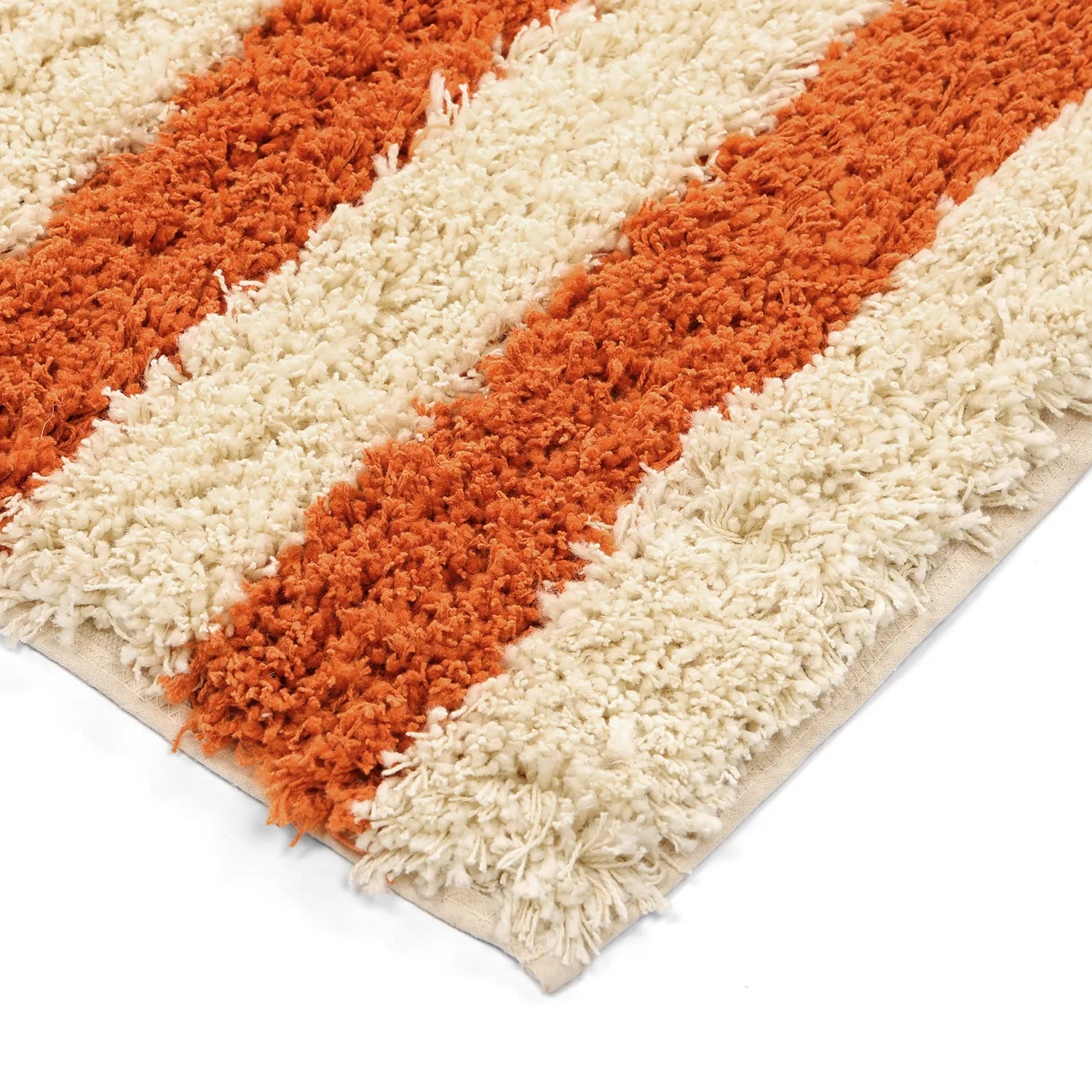Dywany shaggy - Thira Stripe Cotton Shaggy (jasnożółty/jasnopomarańczowy)