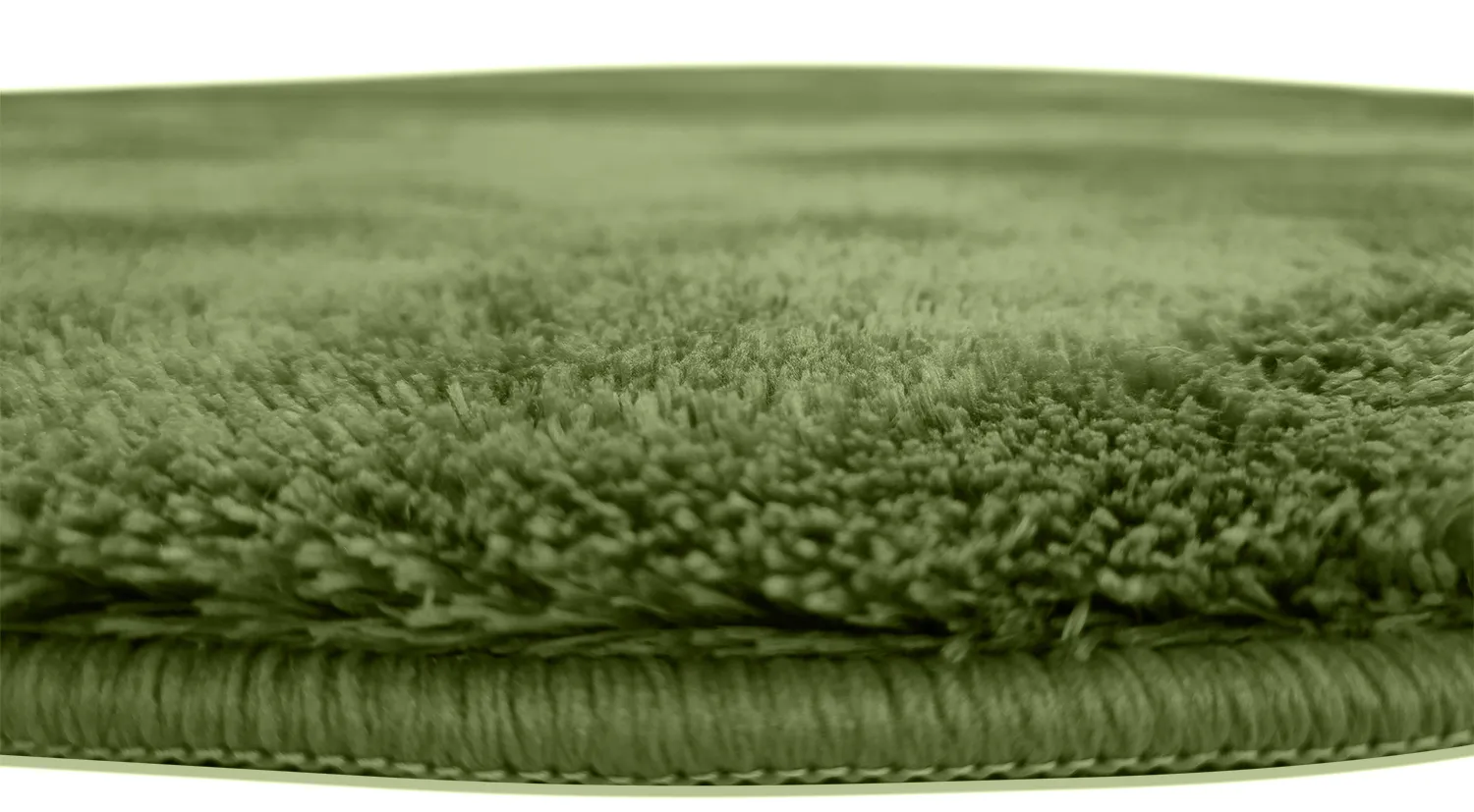 Okrągły dywan - Aranga Super Soft Fur (zielona oliwka)