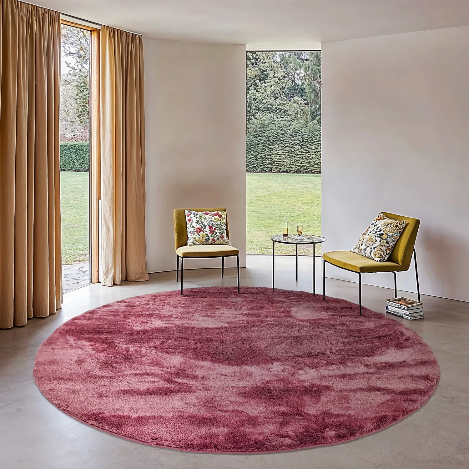 Okrągły dywan - Aranga Super Soft Fur (rose)